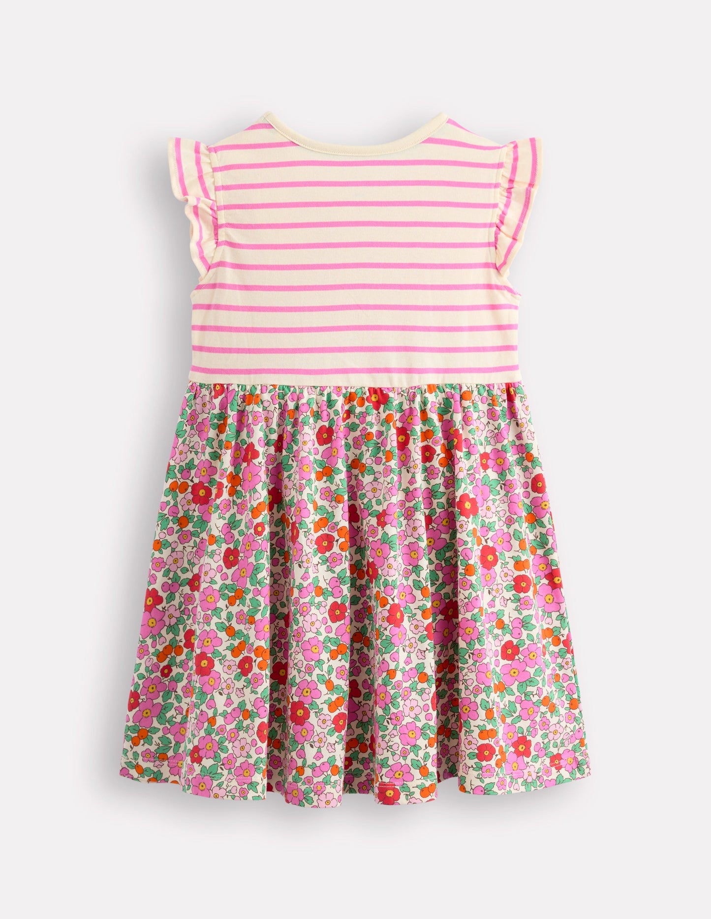 Robe Posie à manches volantées-Fleur de pommier rose