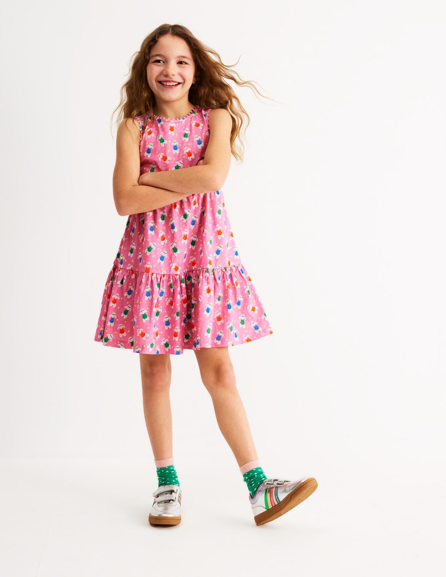 Ali Jerseykleid mit Bommelbesatz-Cosmeen-Pink Sportlicher Pudel