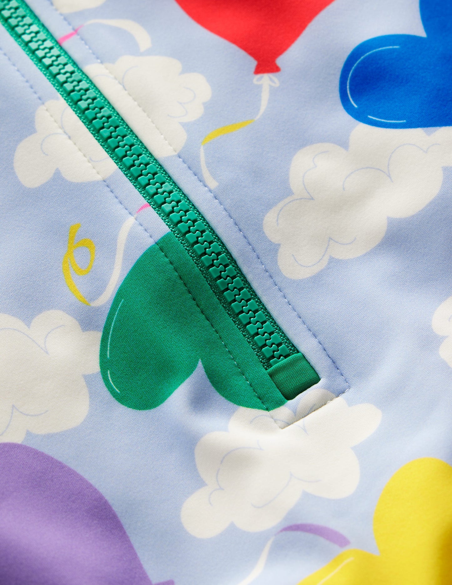 Maillot de bain à manches courtes-Ballons ciel bleu brumeux