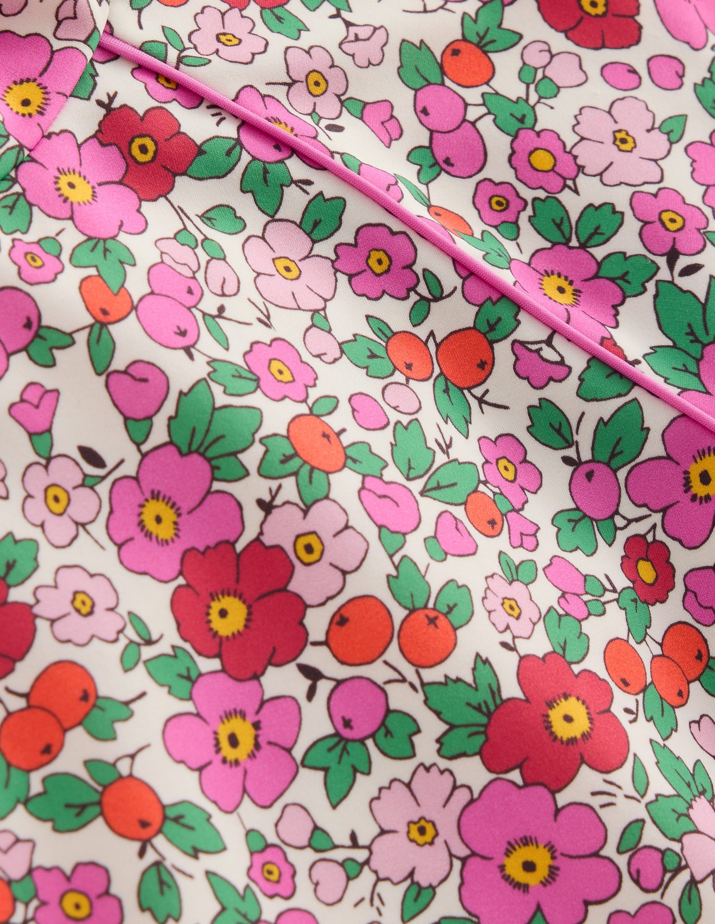 Gemustertes Badeshirt mit UV-Schutz-Rosa Apfelblüte Blumenmuster