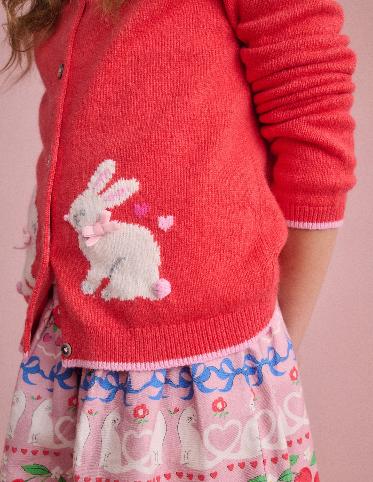 Cardigan Evelyn à logo fun-Lapins rouge confiture
