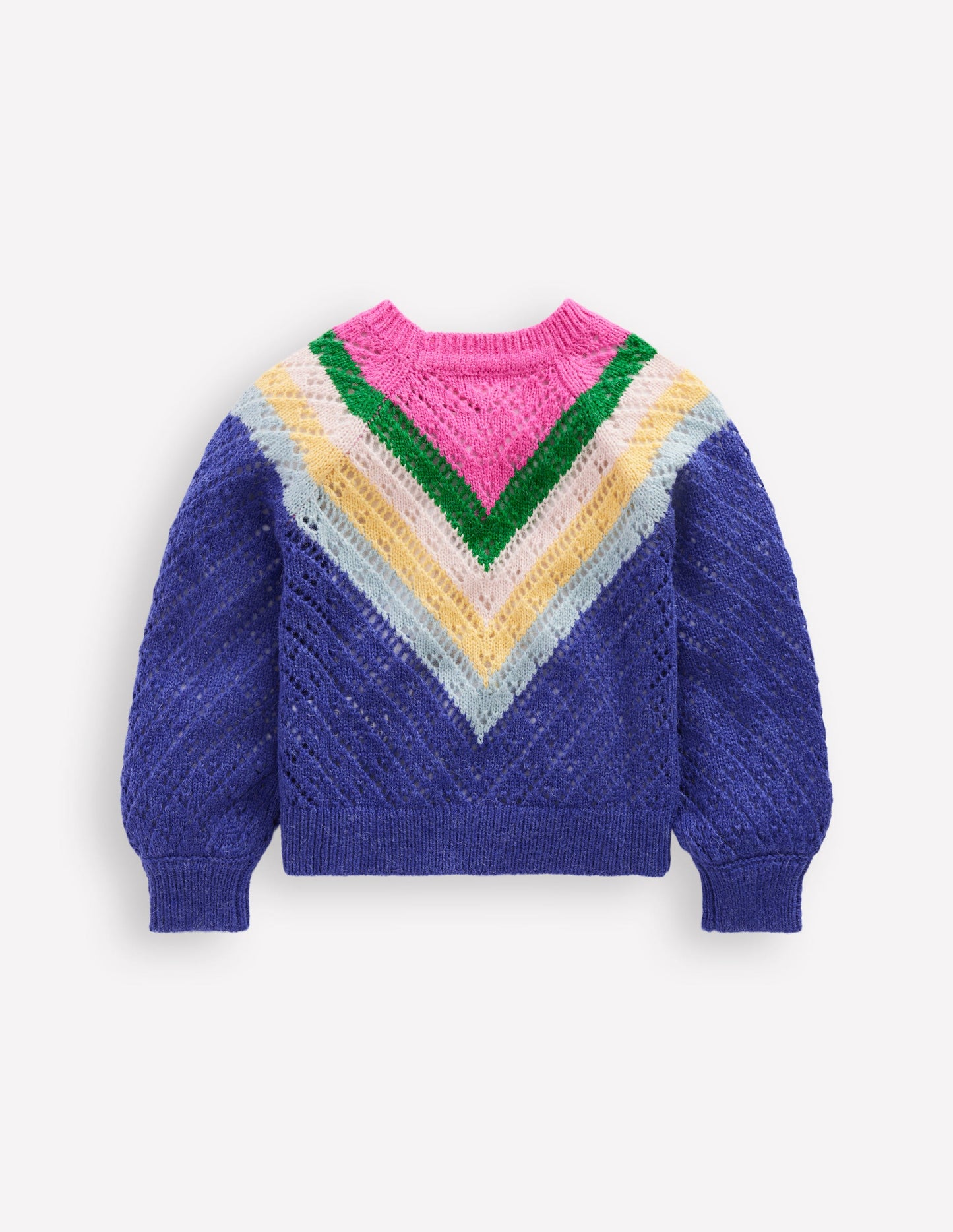Chevron-Pullover-Blau/Rosa Chevron