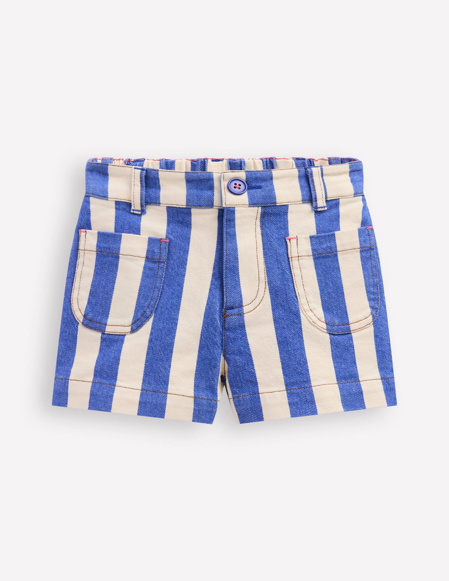Shorts mit aufgesetzten Taschen-Orionblau/Naturweiß