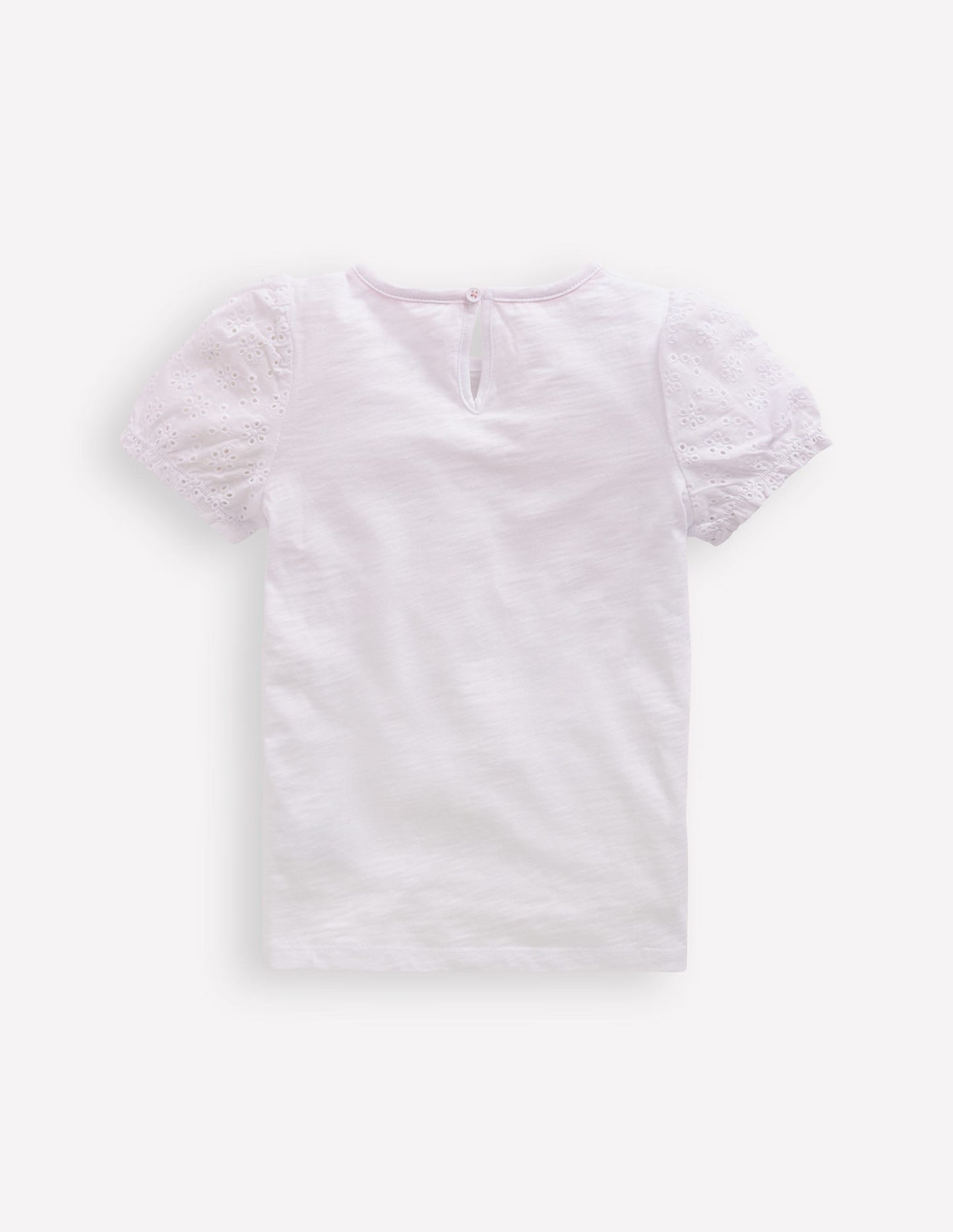 T-Shirt mit Lochstickerei-Weiß