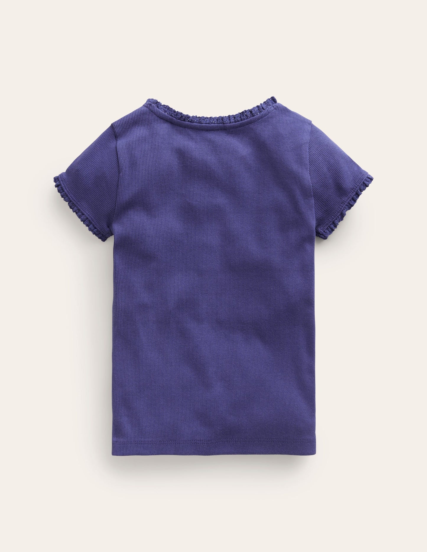 Geripptes Kurzarm-T-Shirt-Aristocratic Blue/ Ivory Stripe