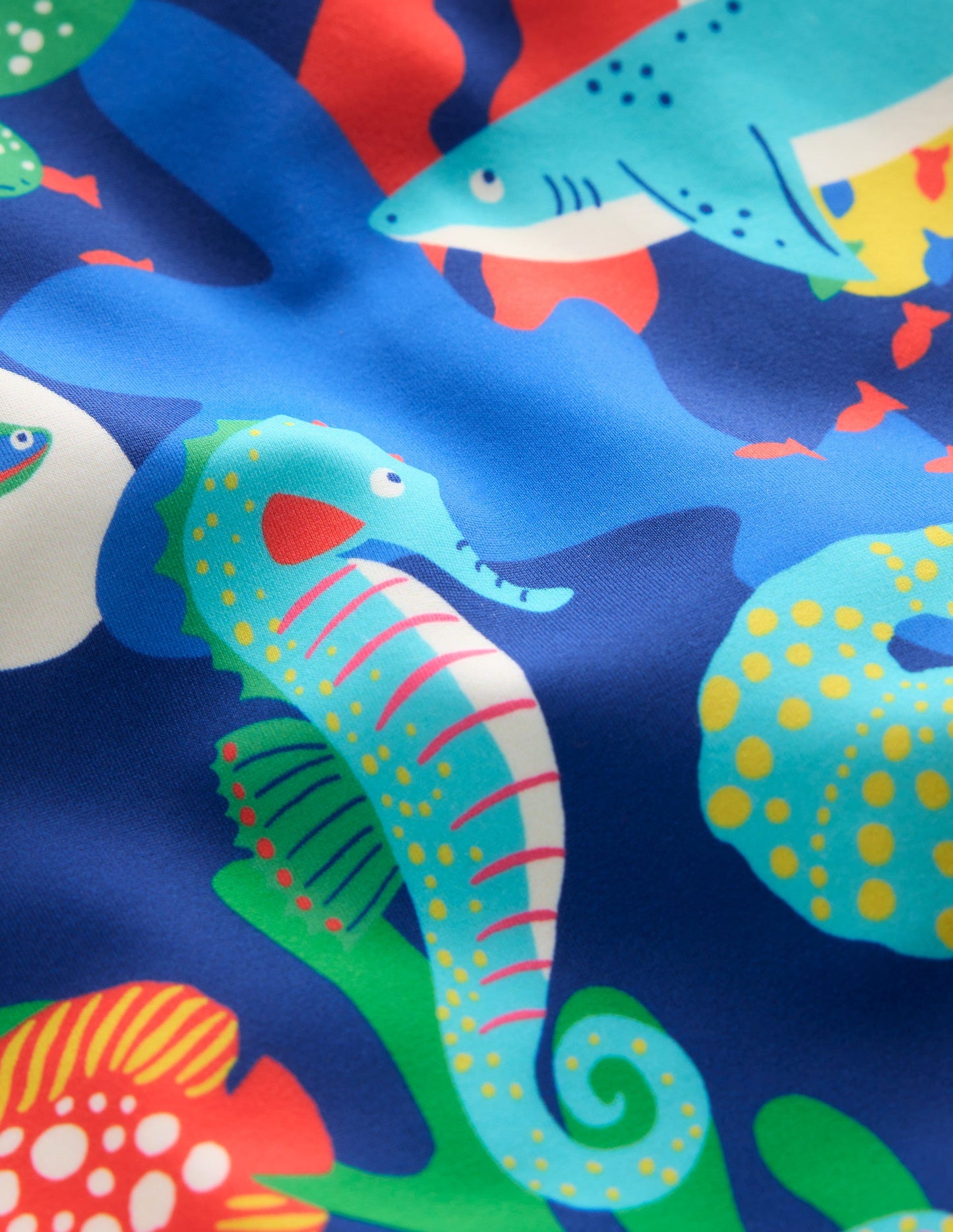 Maillot de bain imprimé croisé dans le dos-Récif bleu