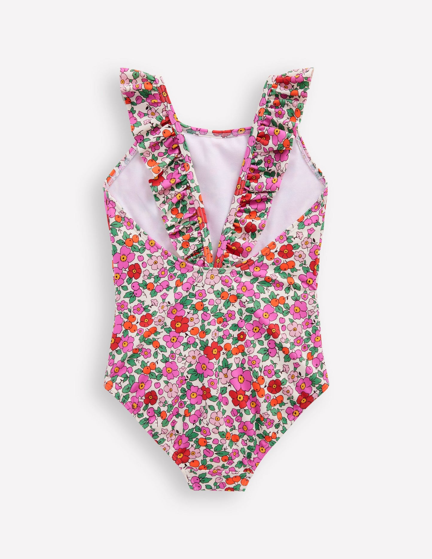 Hallie Frill Strap Swimsuit-Bubblegum Pink Heart Stamp