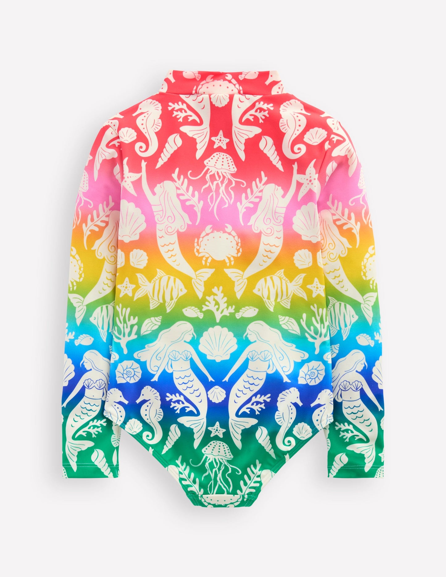 Badeanzug mit langen Ärmeln-Bunt, Regenbogenblumen