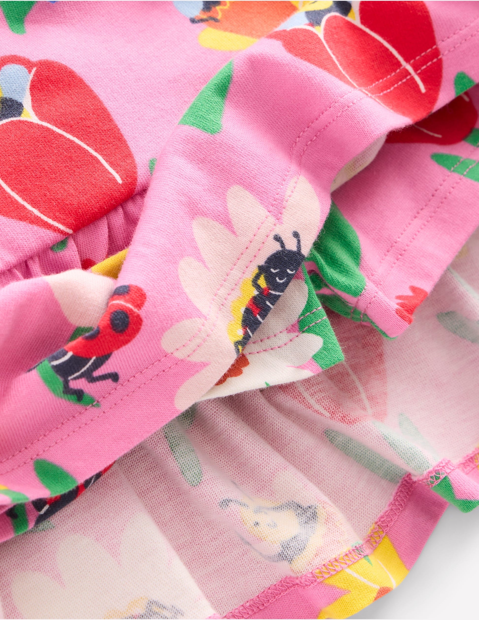 Gestufter Jersey-Skort-Fliederzucker Frühlingsgarten-4