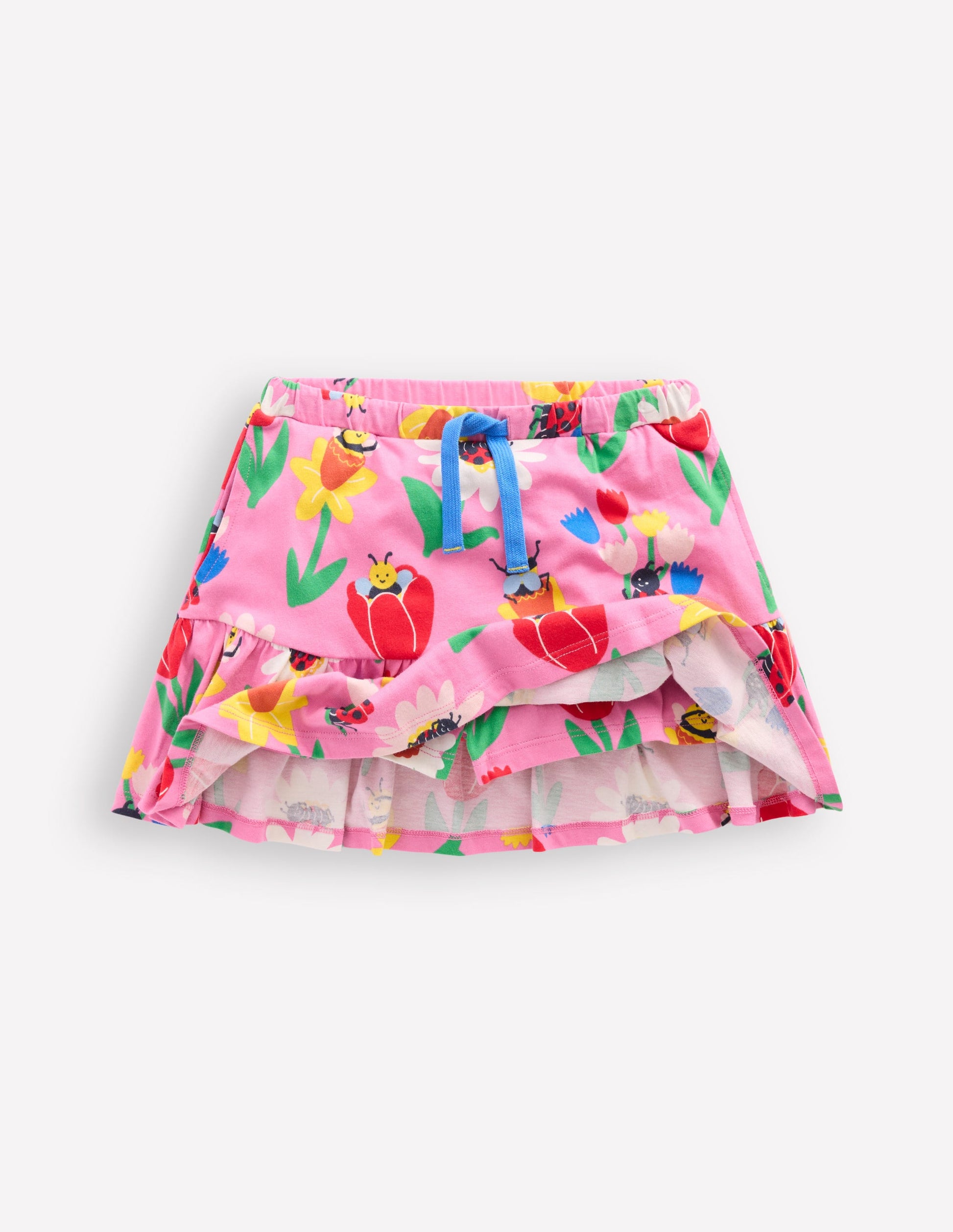 Gestufter Jersey-Skort-Fliederzucker Frühlingsgarten-5