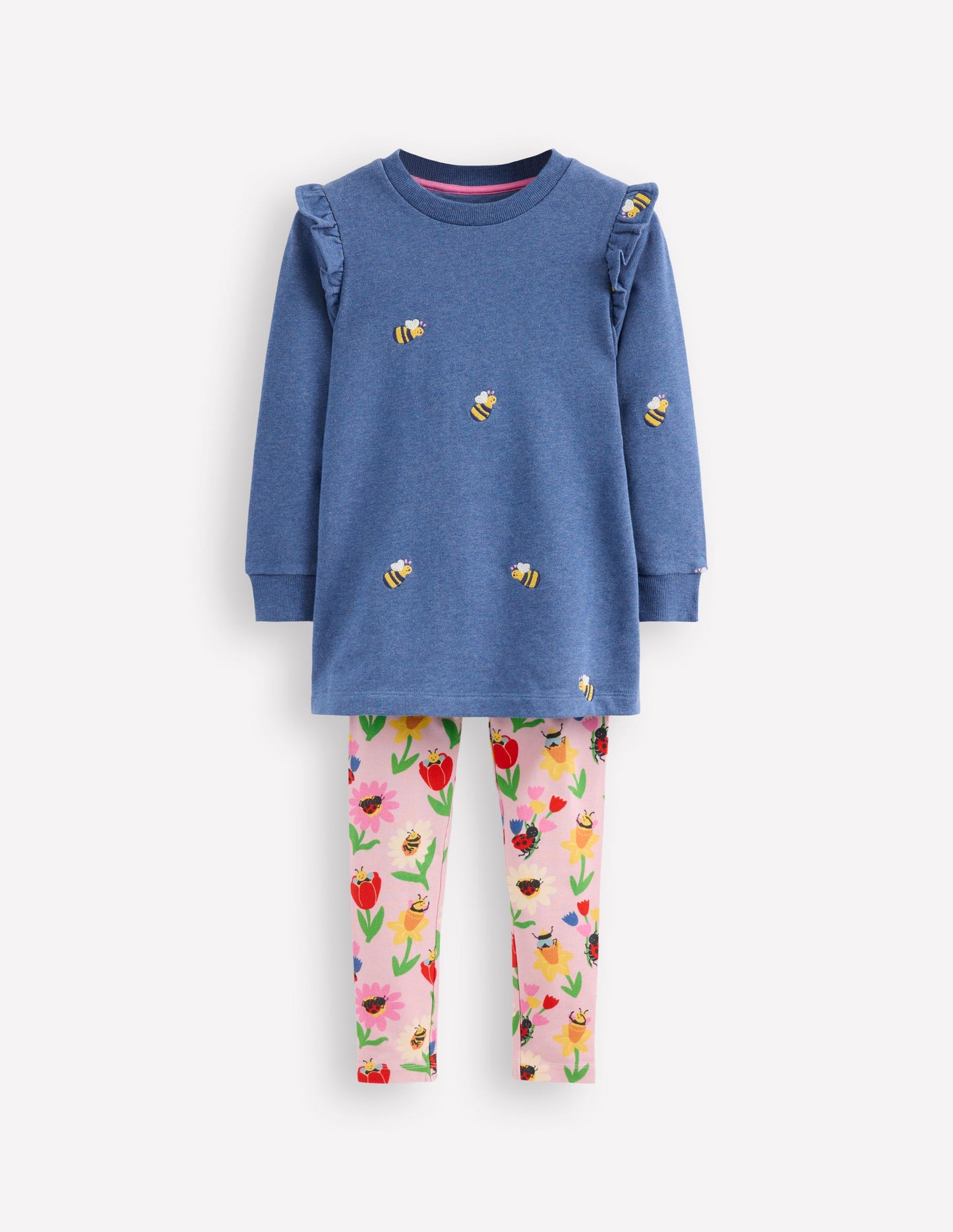 Ensemble sweat tunique et legging-Abeilles bleu chiné