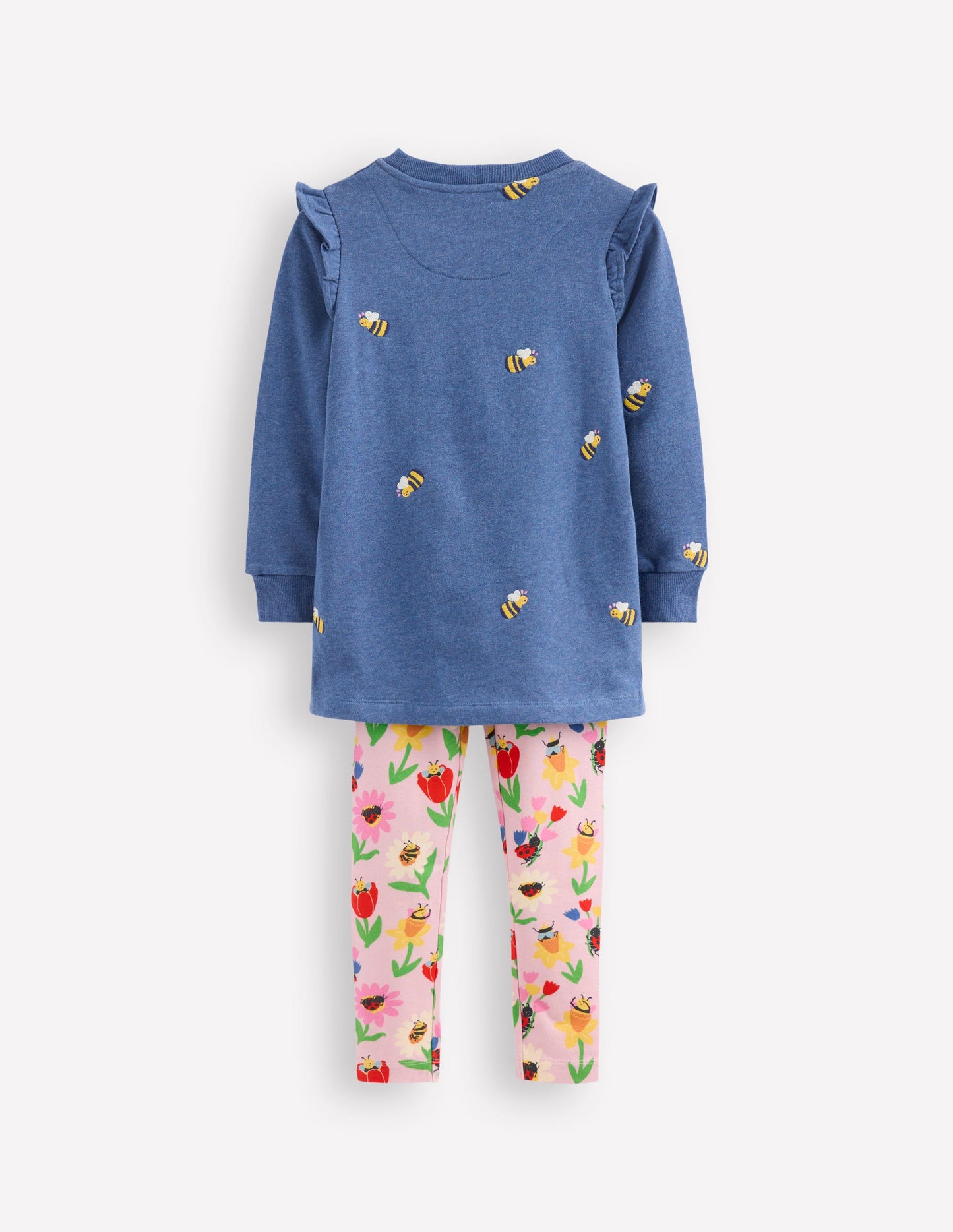Ensemble sweat tunique et legging-Abeilles bleu chiné