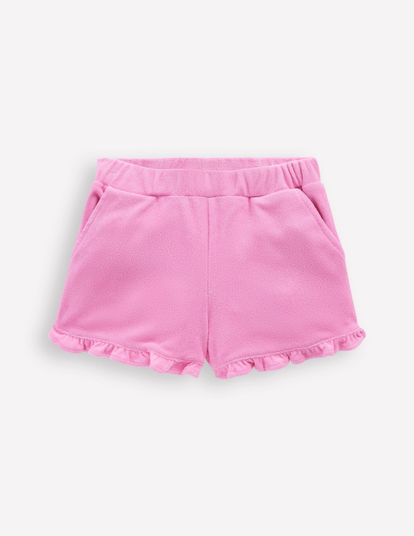 Frottee-Shorts mit Rüschensaum-Vintage-Mauve