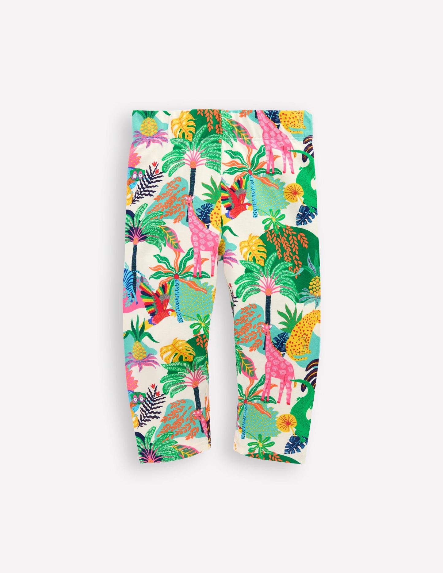 Lustige, verkürzte Leggings-Weiches Naturweiß Bunt Dschungel