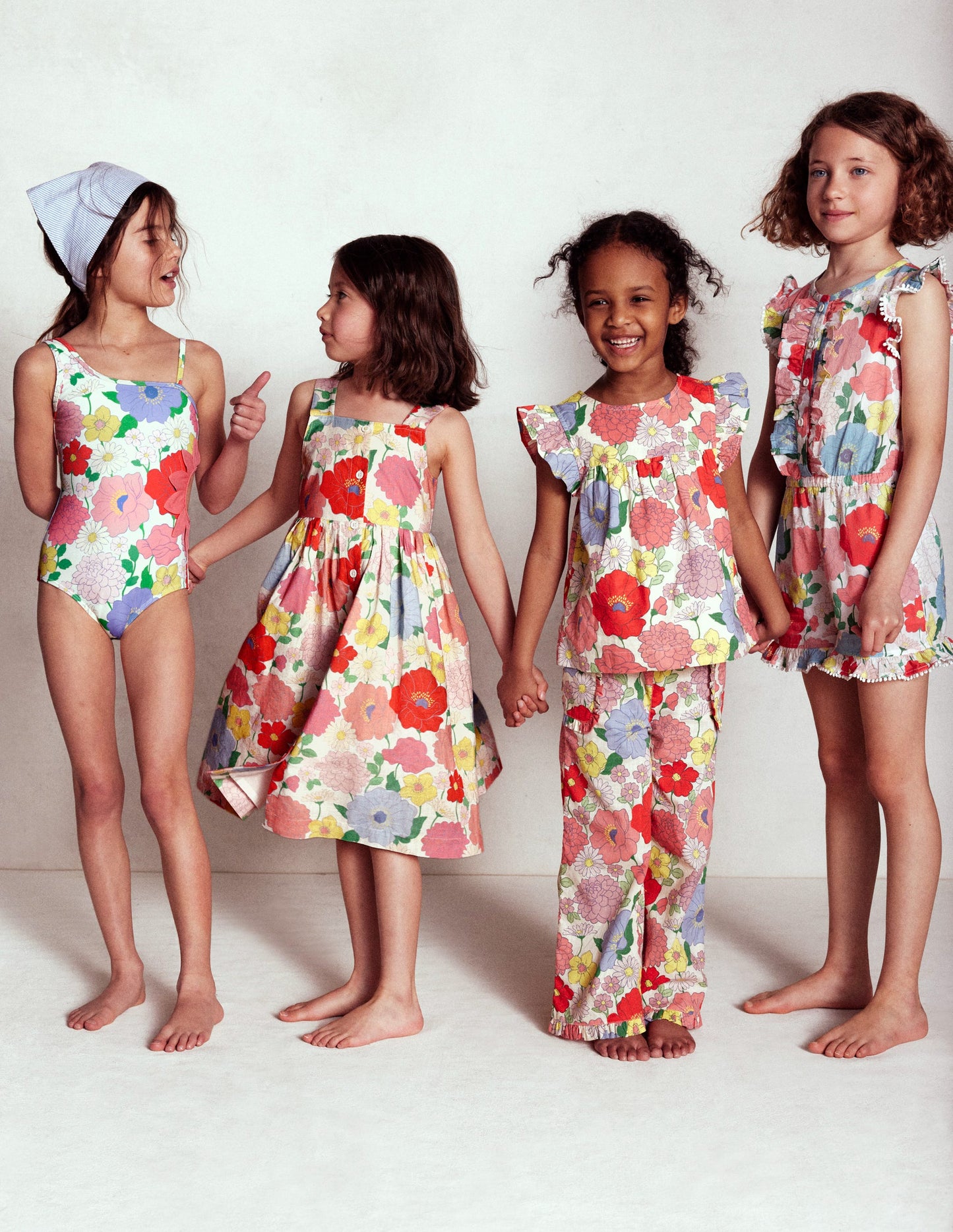 Remy Kleid mit durchgehender Knopfleiste-Bunt Sommergarten