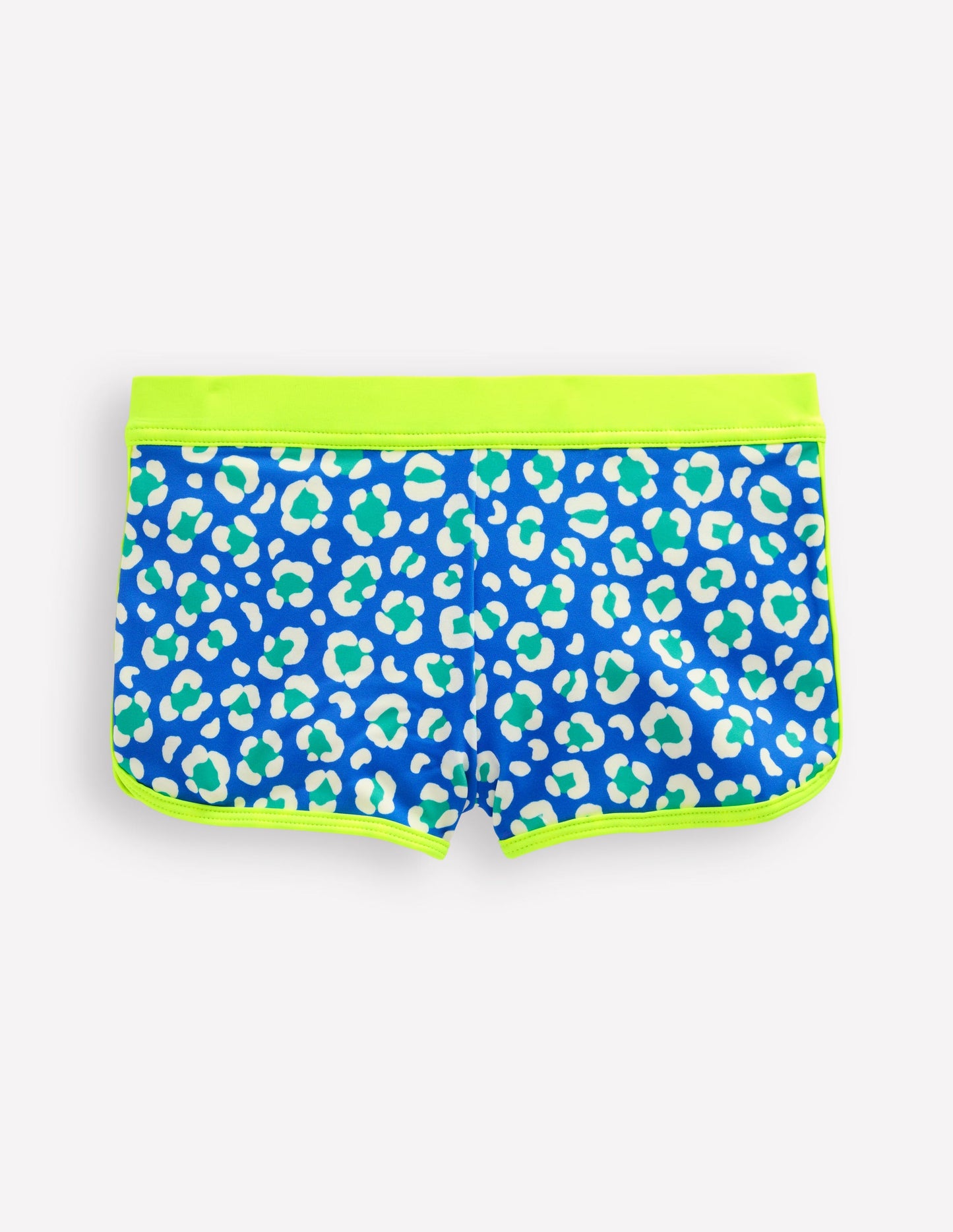 Short de bain à motif-Léopard aigue-marine