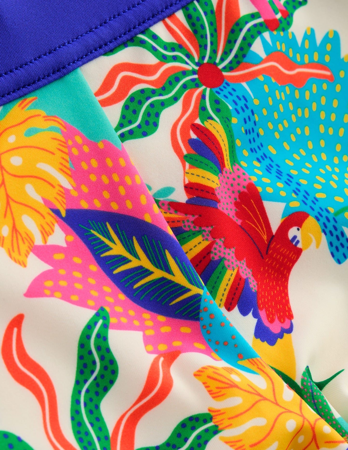 Gemusterte Badeshorts-Weiches Naturweiß Bunt Dschungel