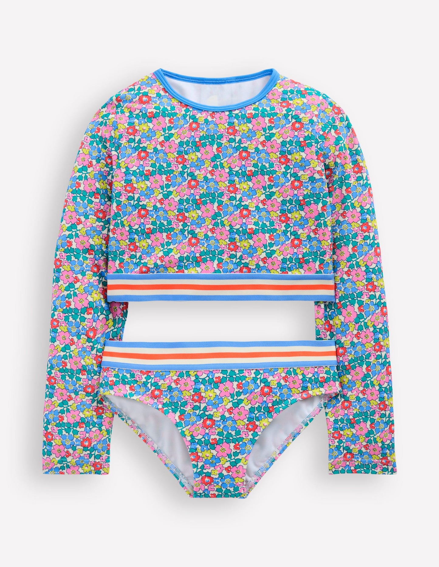 Cropped Rash Vest Set-Multi Flowerbed