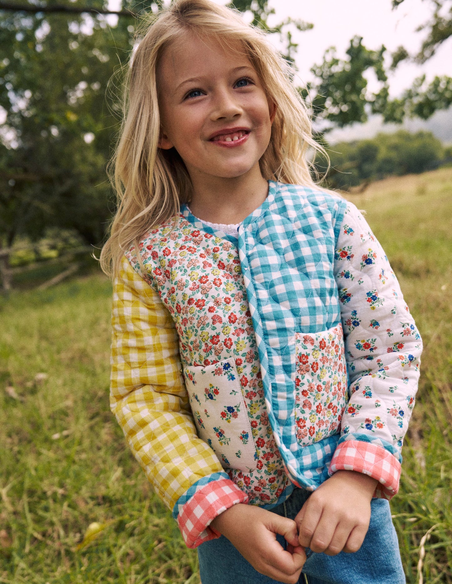 Aurore Wendejacke-Patchwork-Blumen
