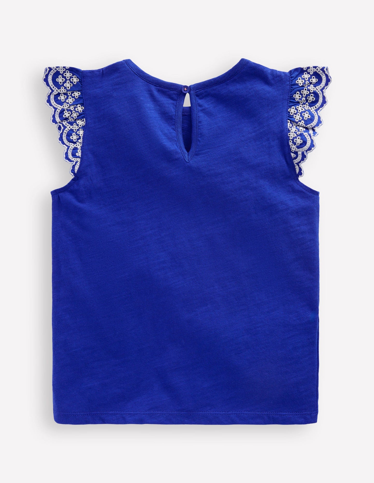 Margaret T-Shirt mit Lochstickerei und Rüschen-Orionblau
