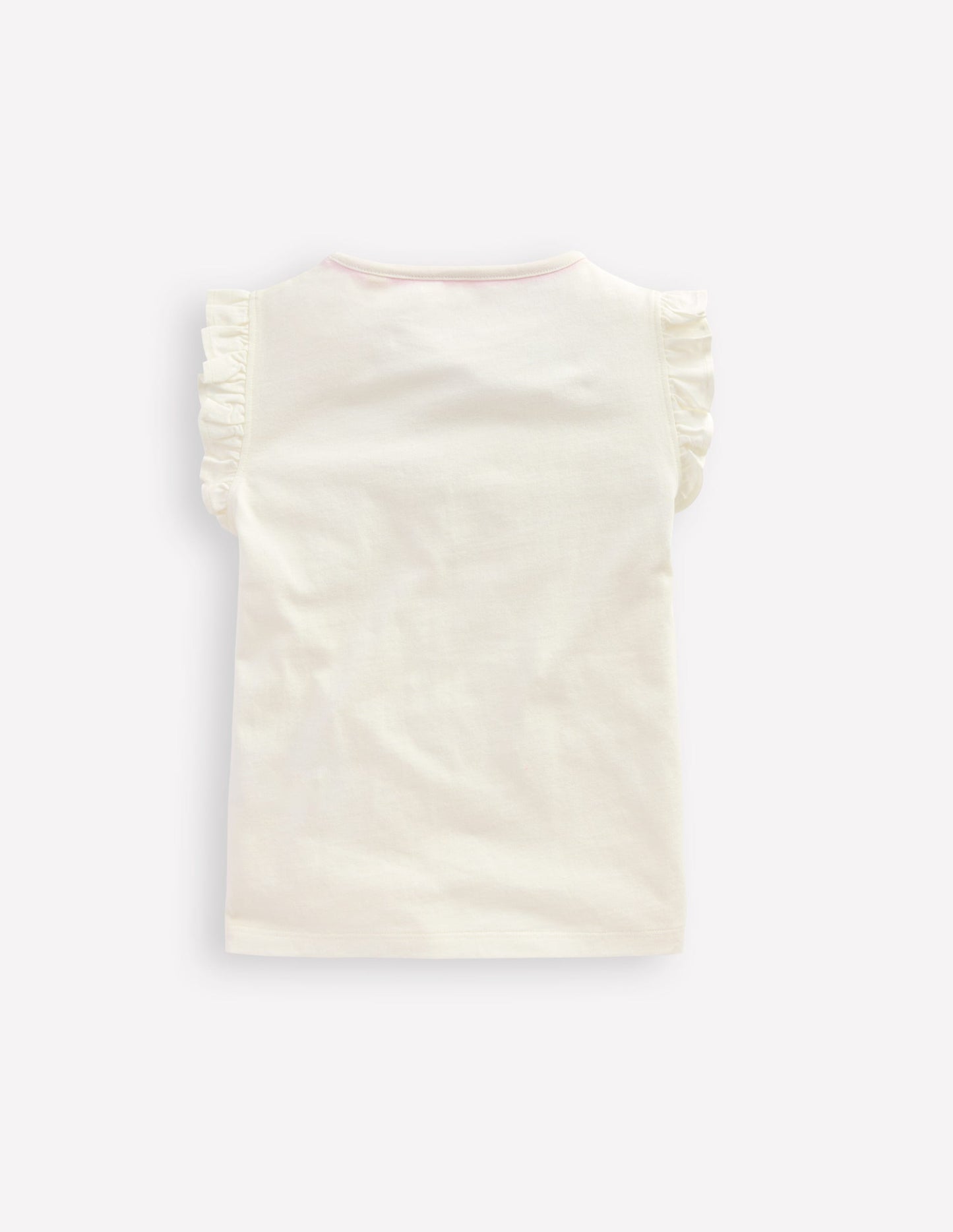 T-Shirt mit Flatterärmeln-Naturweiß mit Vögeln