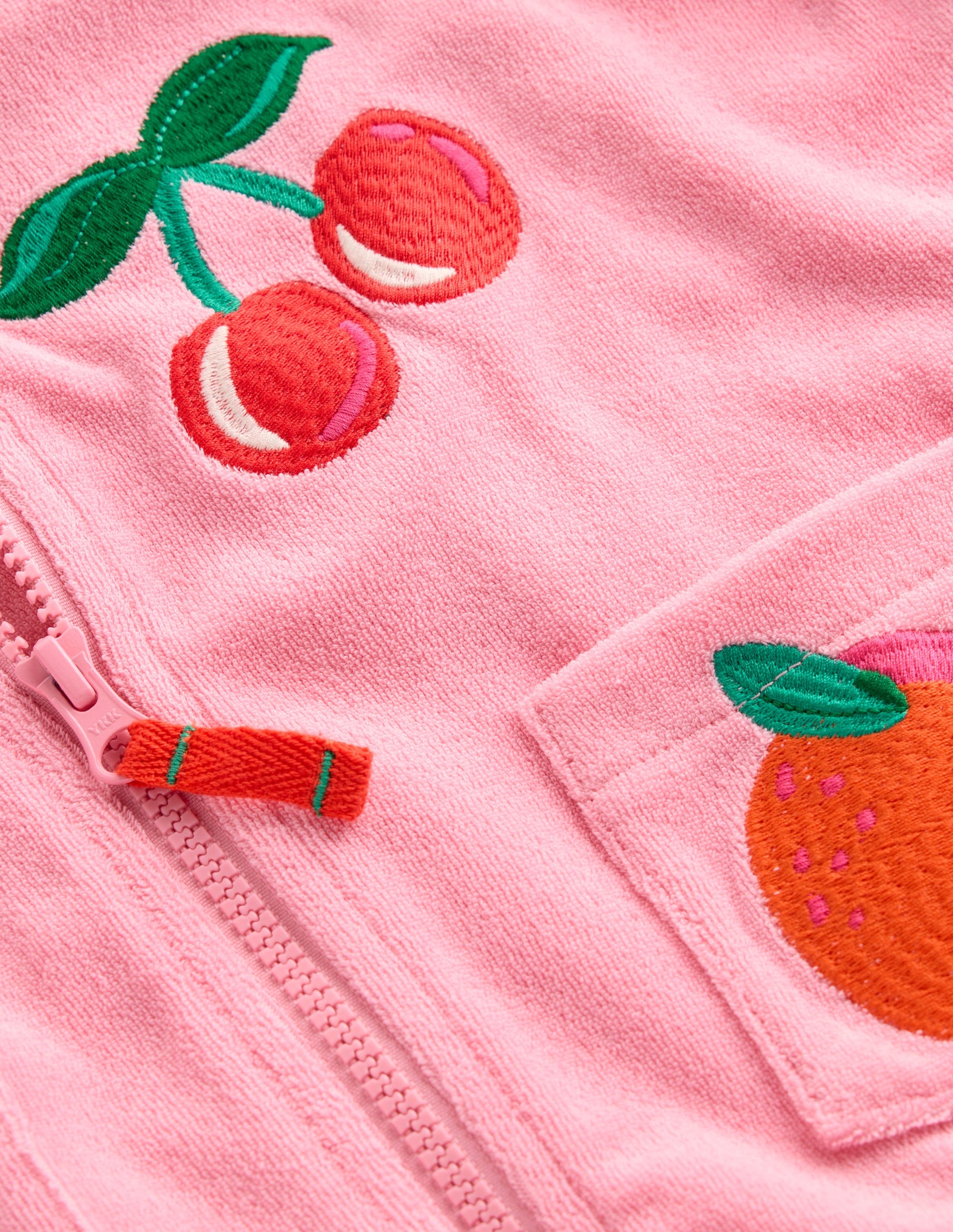 Frottee-Kapuzenjacke-Kreiderosa Obst-3