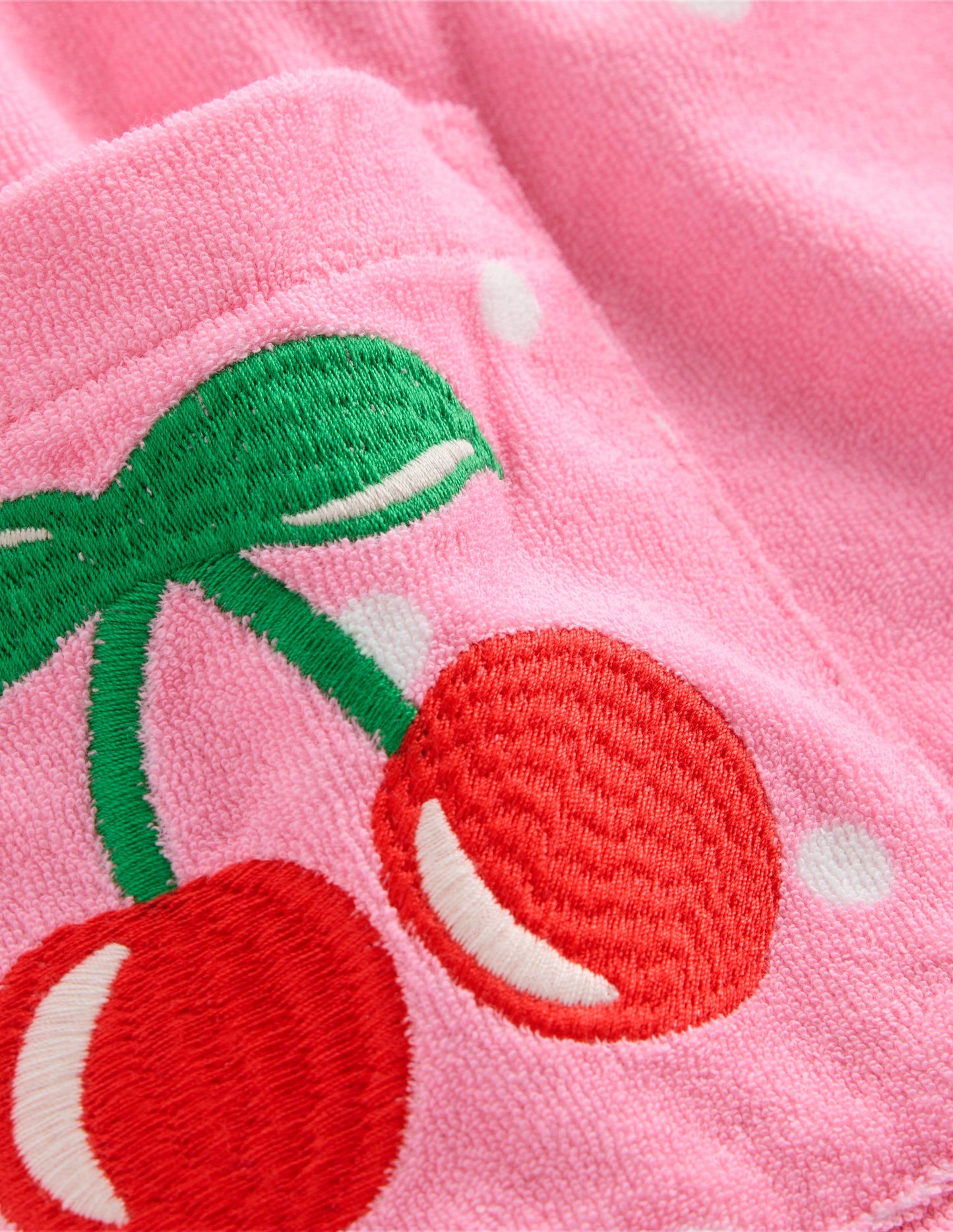 Frottee-Spielanzug-Rosa Obststickerei