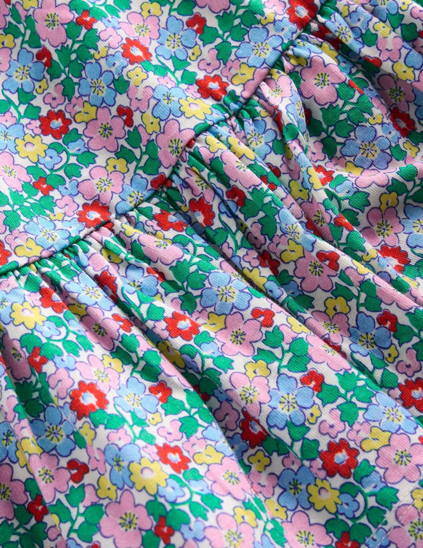 Aurora Gerafftes Kleid zum Herumwirbeln-Bunt Blumenbeet