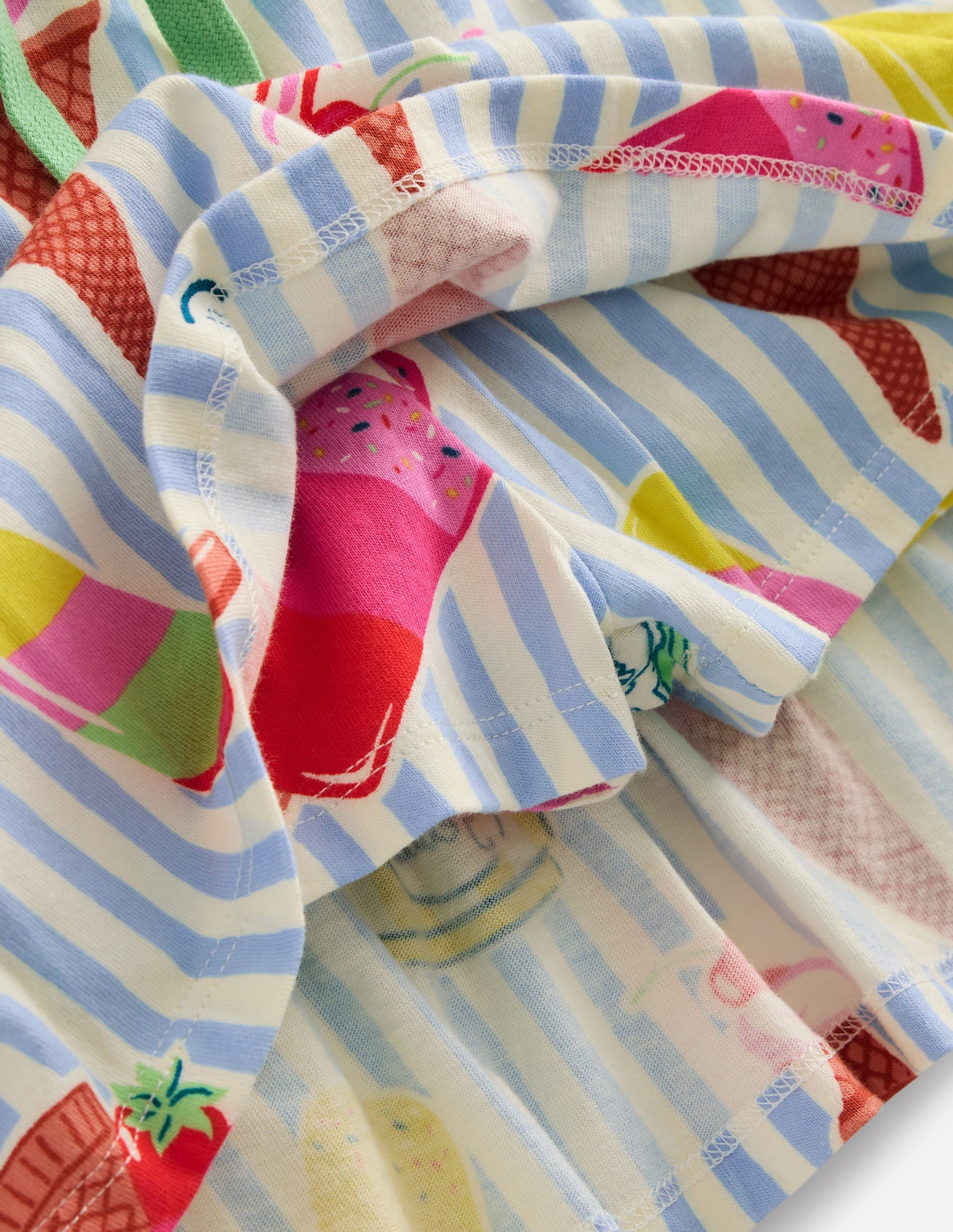 Tiered Jersey Skort-Vintage Blue Ice Cream Stripe-4