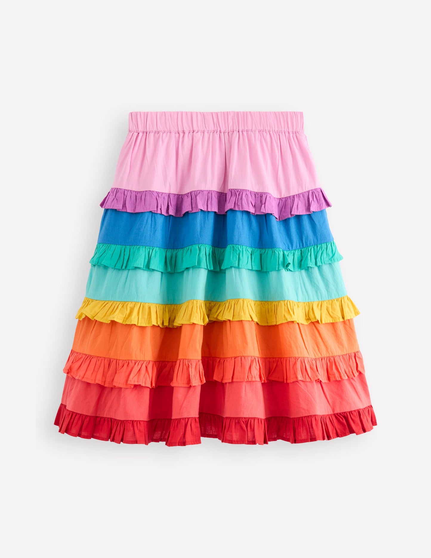 Midirock mit Rüschen-Regenbogenstufen