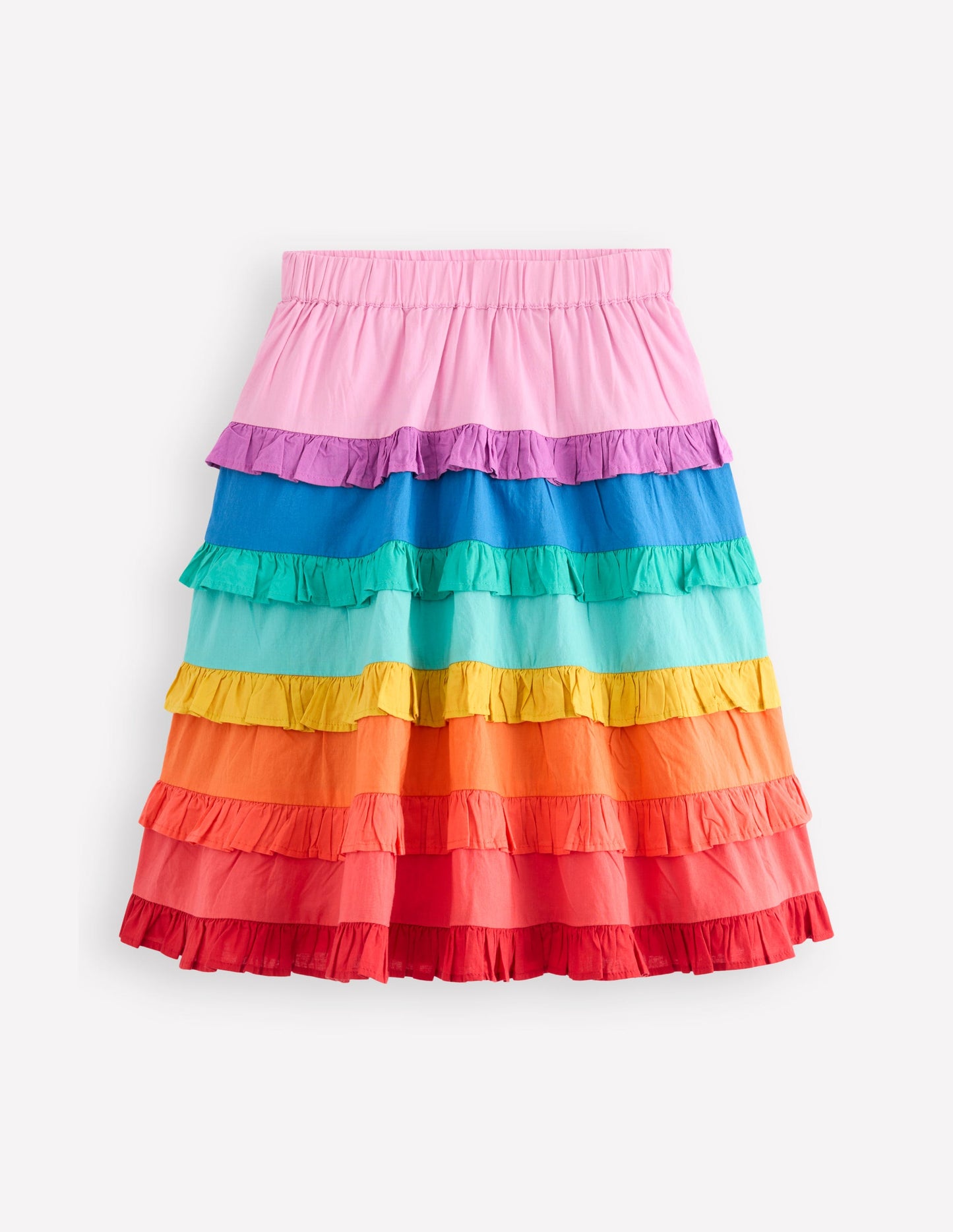 Midirock mit Rüschen-Regenbogenstufen
