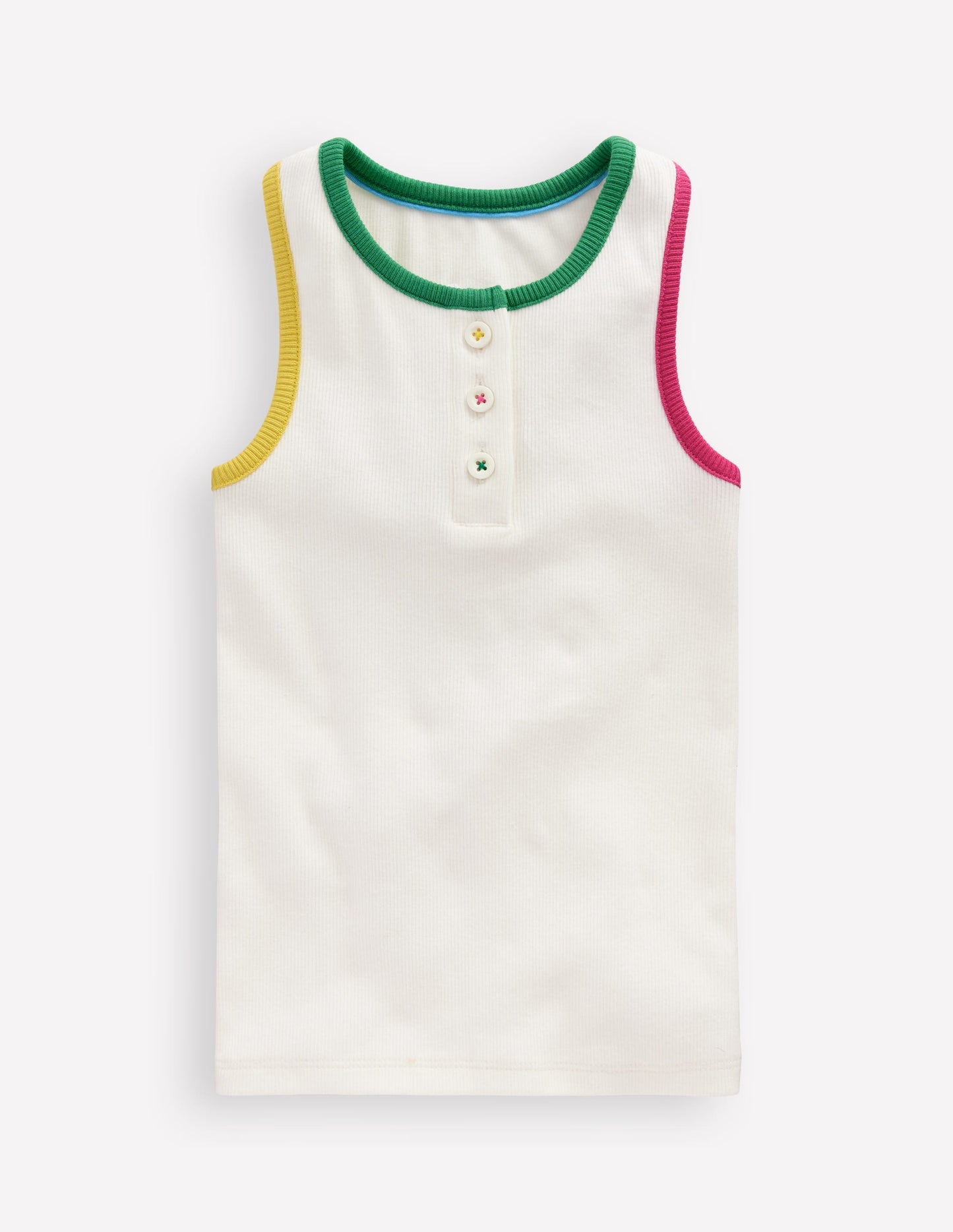 Geripptes Racerback-Top-Weiß