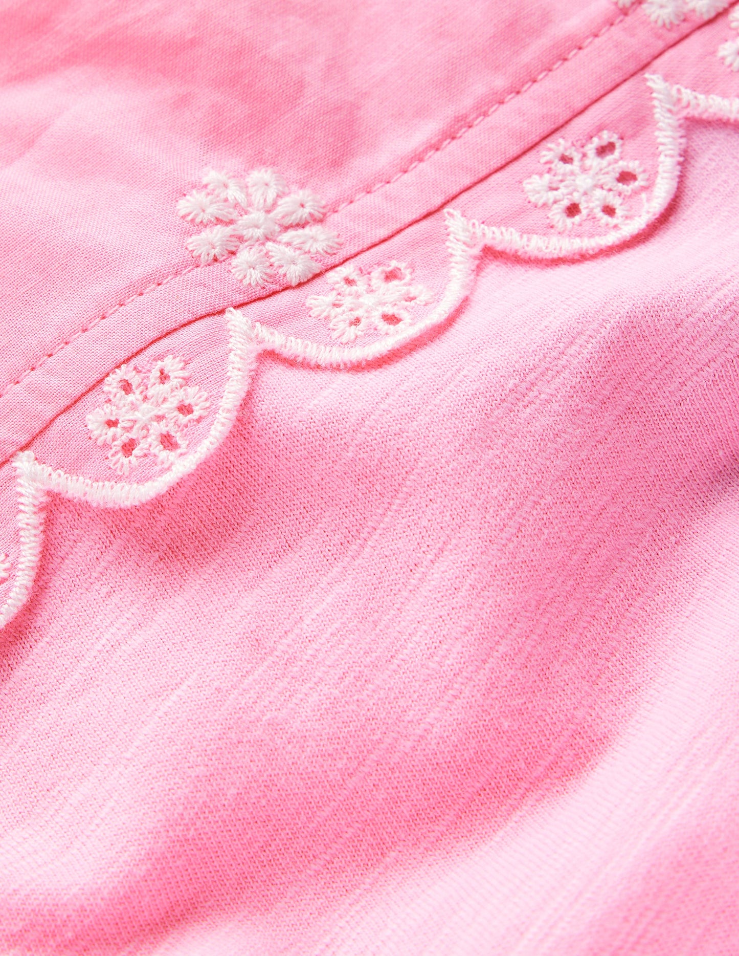 T-Shirt mit Lochstickerei an den Ärmeln-Vintage-Mauve