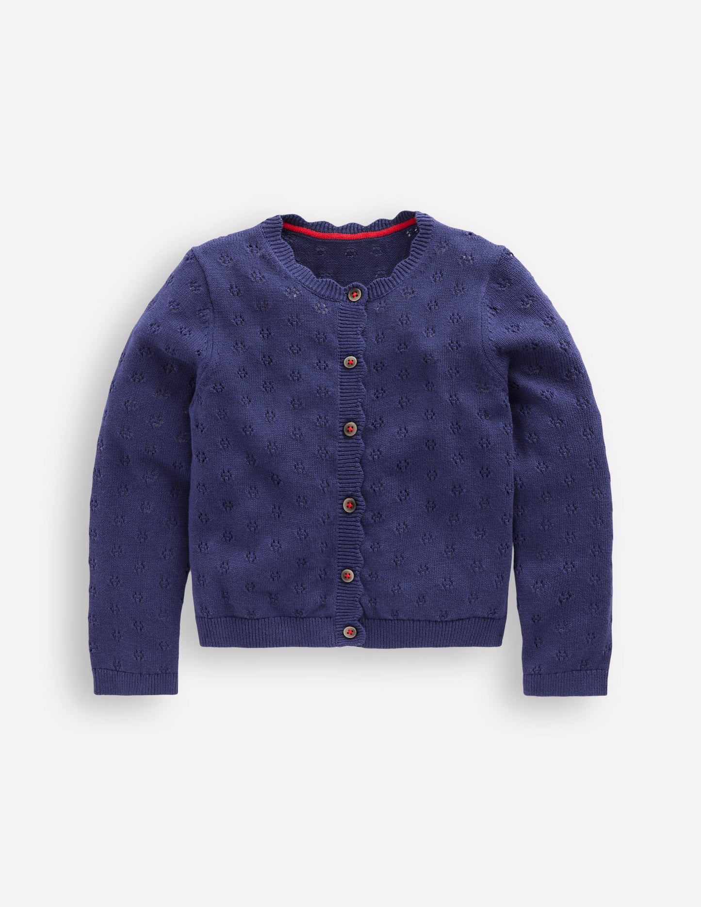 Strickjacke mit Muschelsaum für den Alltag-Schuluniform-Marineblau