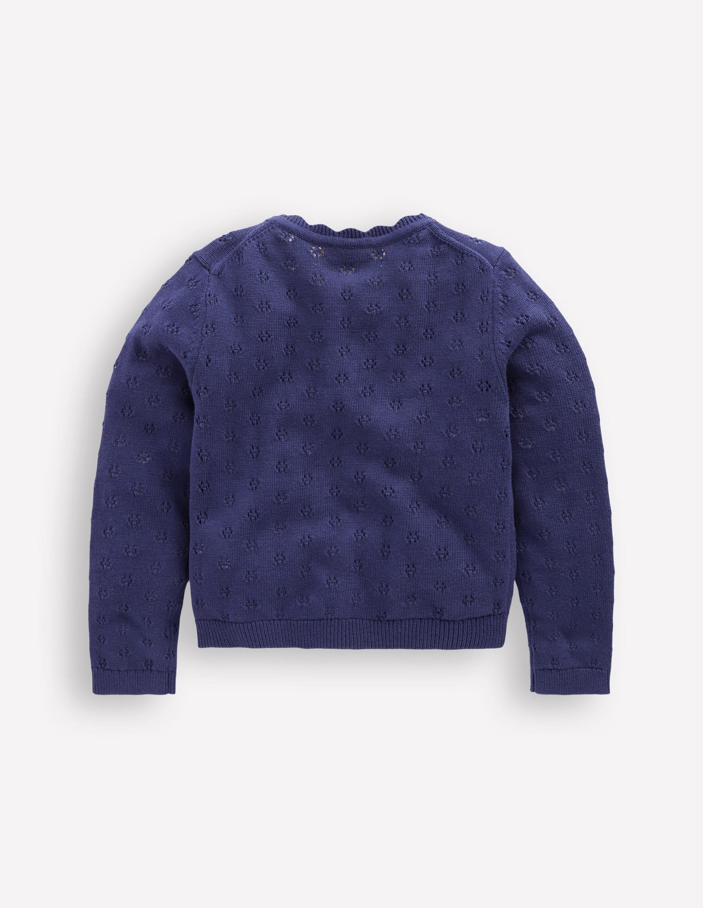 Strickjacke mit Muschelsaum für den Alltag-Schuluniform-Marineblau