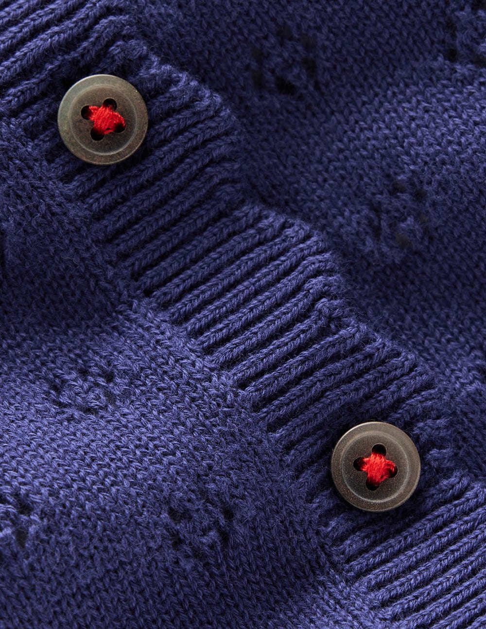 Strickjacke mit Muschelsaum für den Alltag-Schuluniform-Marineblau