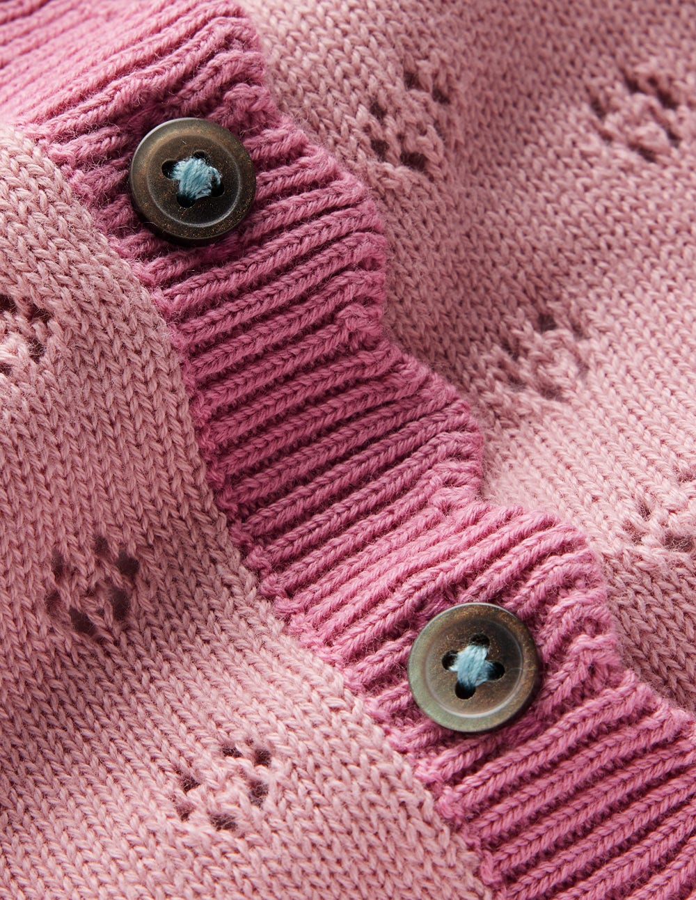Strickjacke mit Muschelsaum für den Alltag-Vintage-Rosa