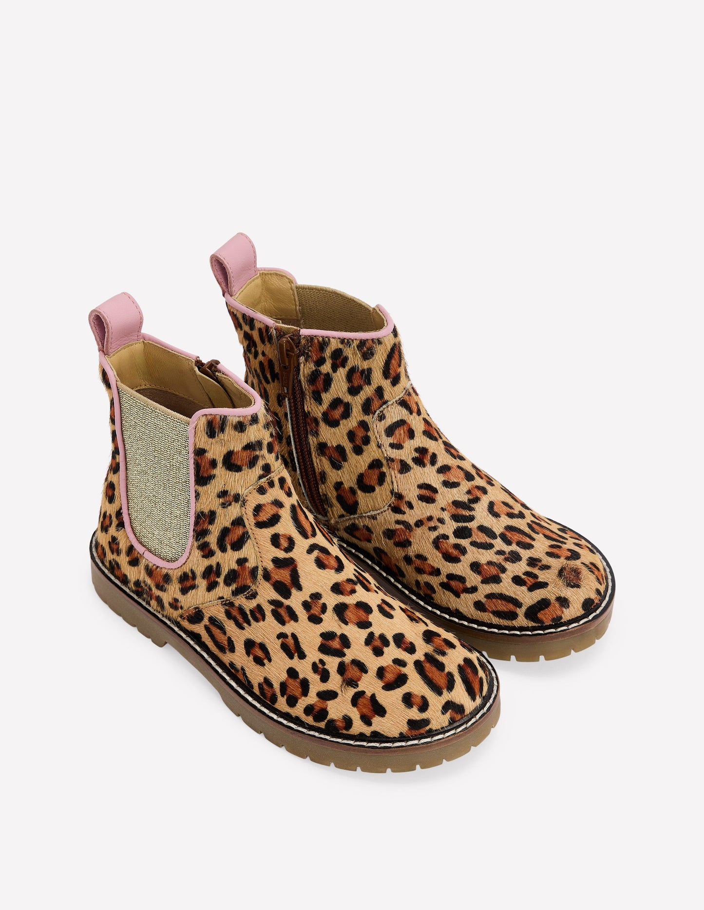 Chelsea-Stiefel aus Leder-Leopardenmuster