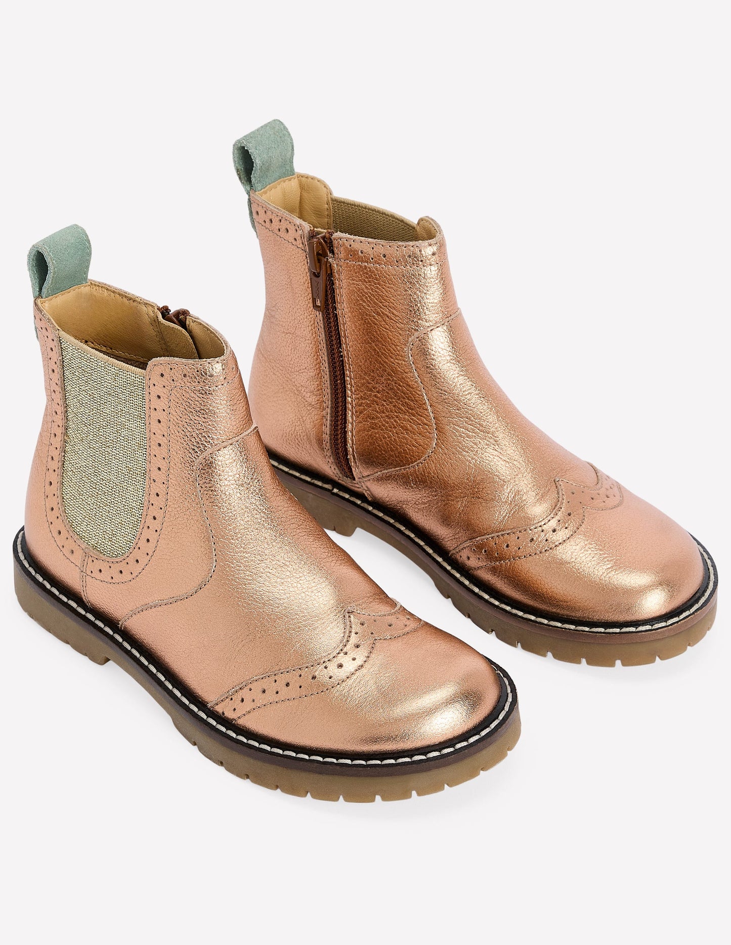 Chelsea-Stiefel aus Leder-Bronze