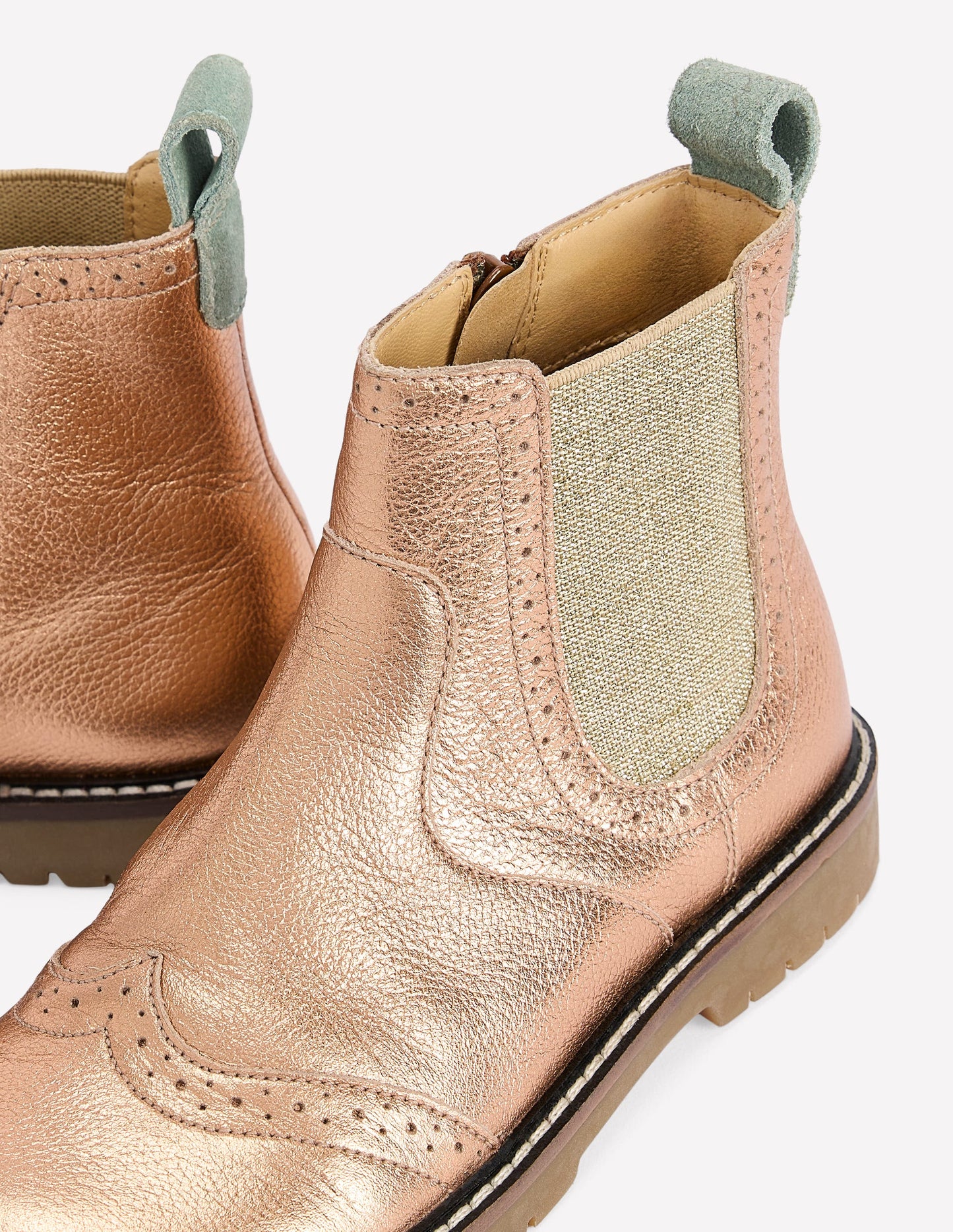 Chelsea-Stiefel aus Leder-Bronze
