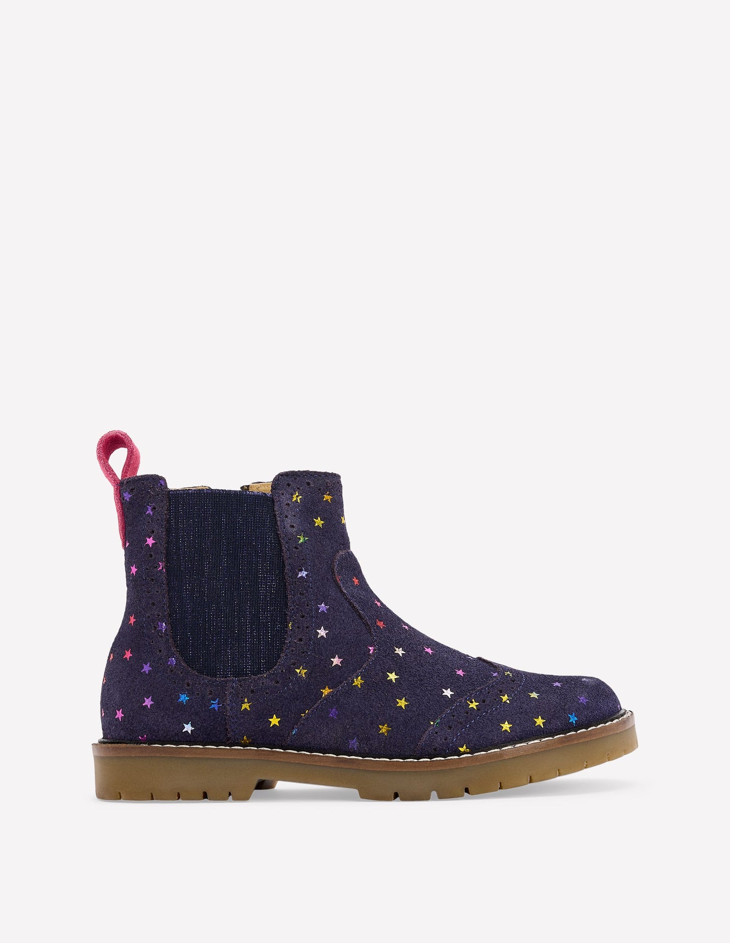 Chelsea-Stiefel aus Leder-Schuluniform-Marineblau Metallic-Sterne