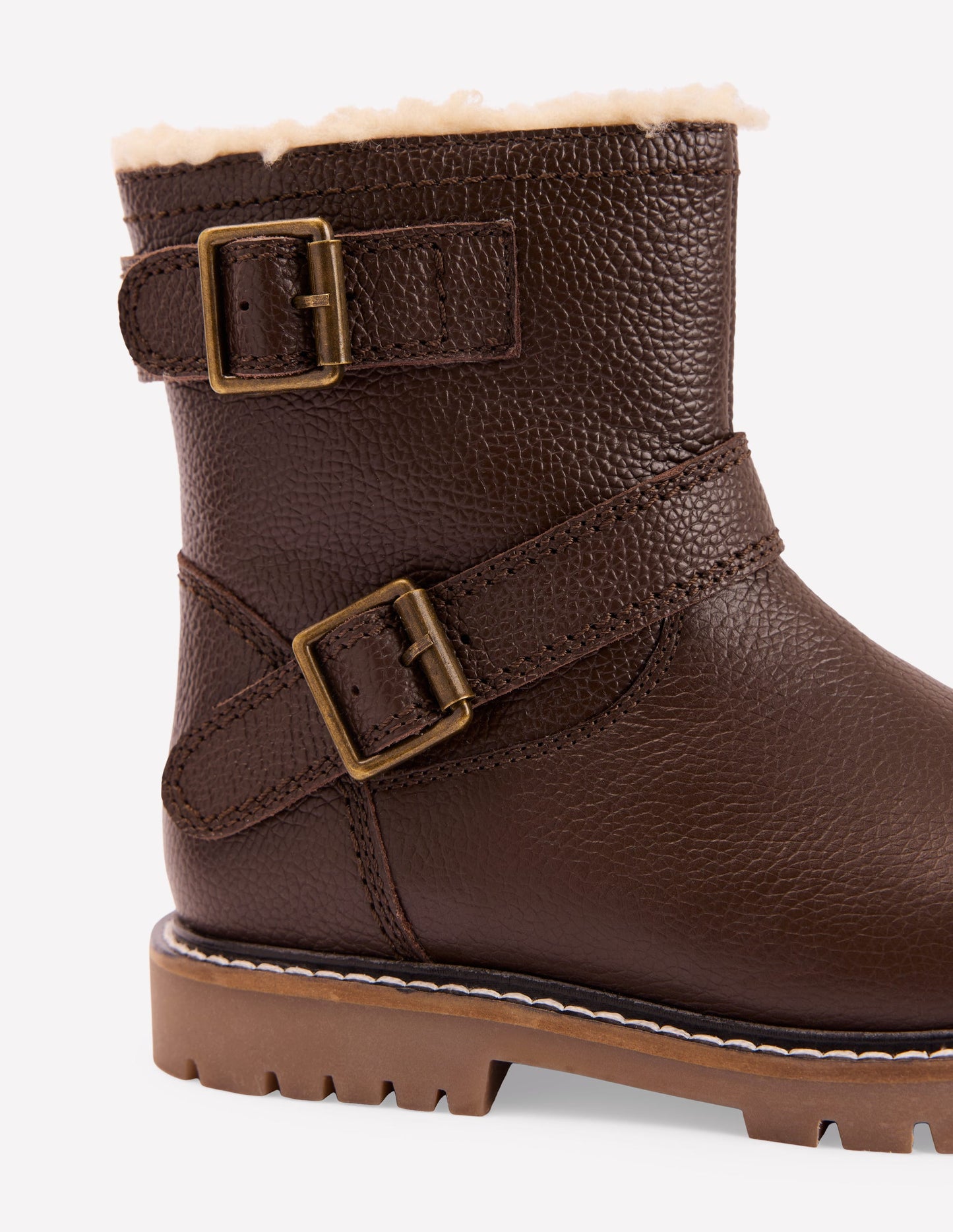 Bikerstiefel aus Leder-Dunkle Schokolade