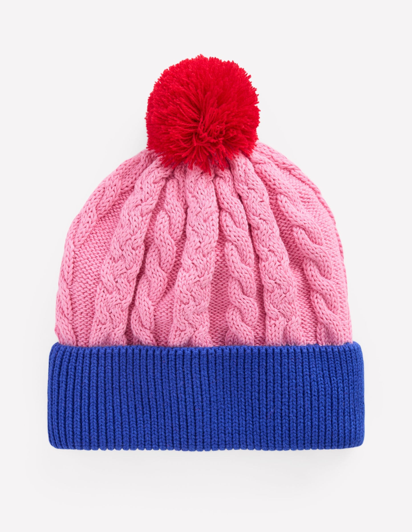 Strickmütze-Rosa Blockfarben