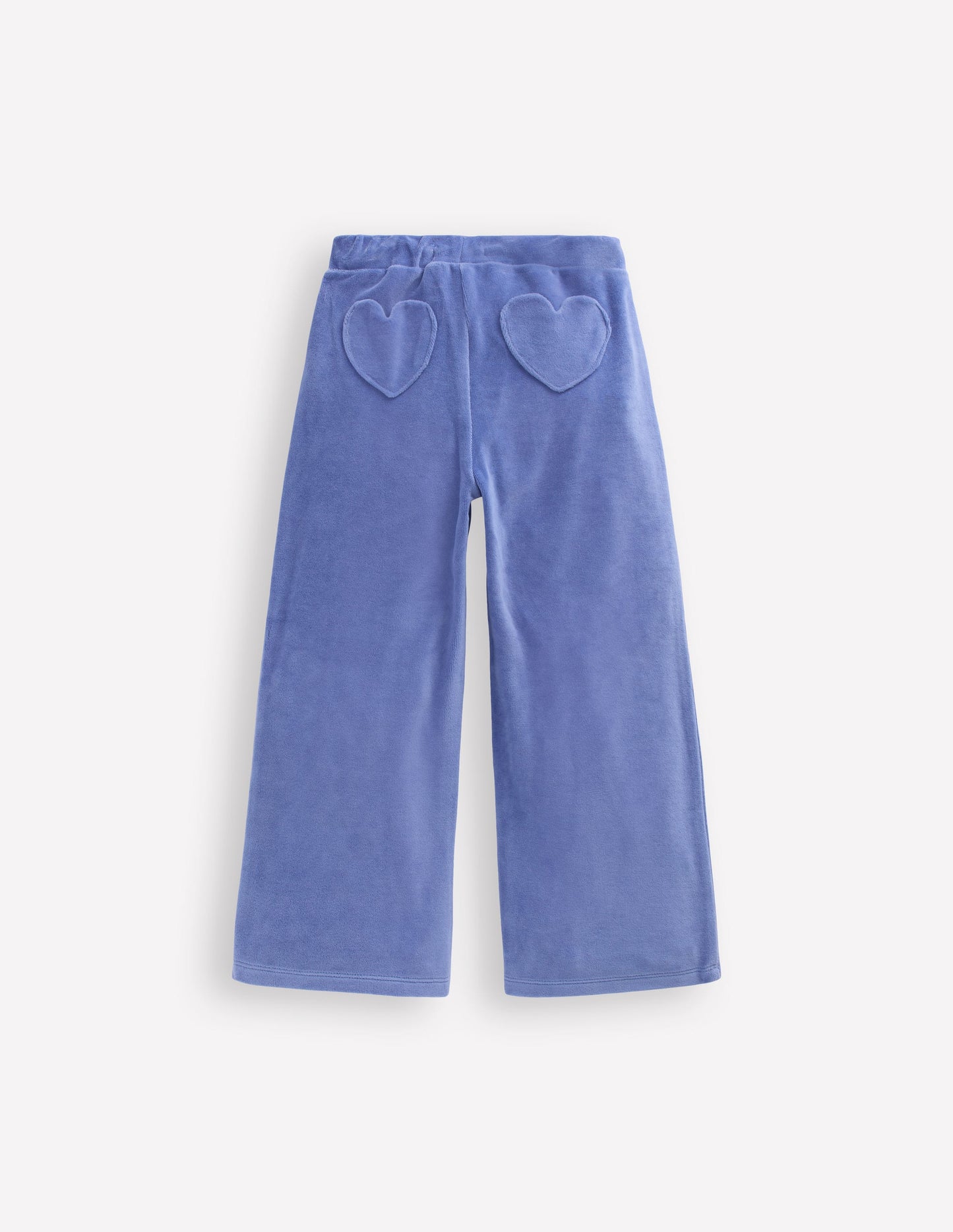 Bas de jogging en velours à poches cœurs-Bleu Tendre