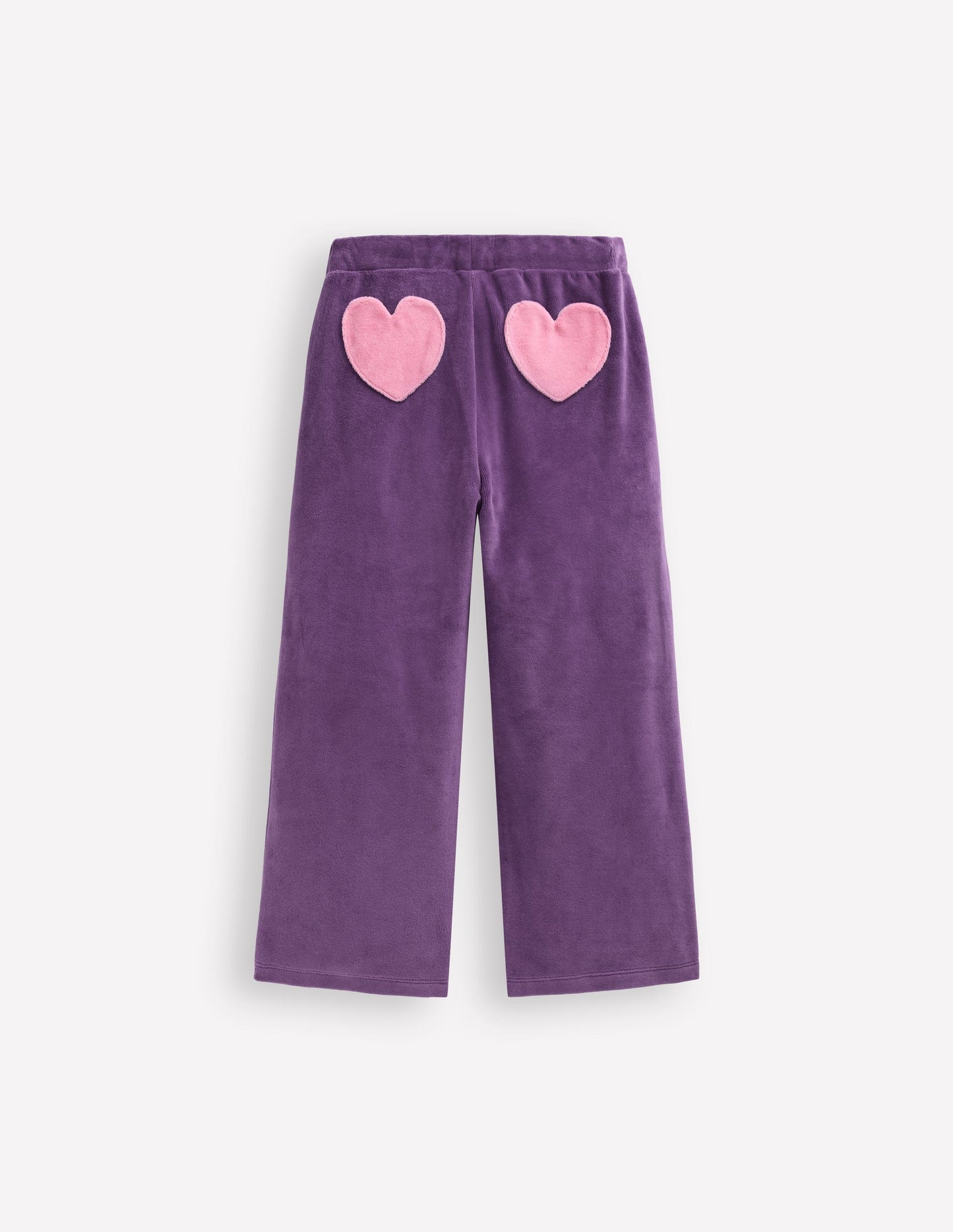 Bas de jogging en velours à poches cœurs-Violet mystique
