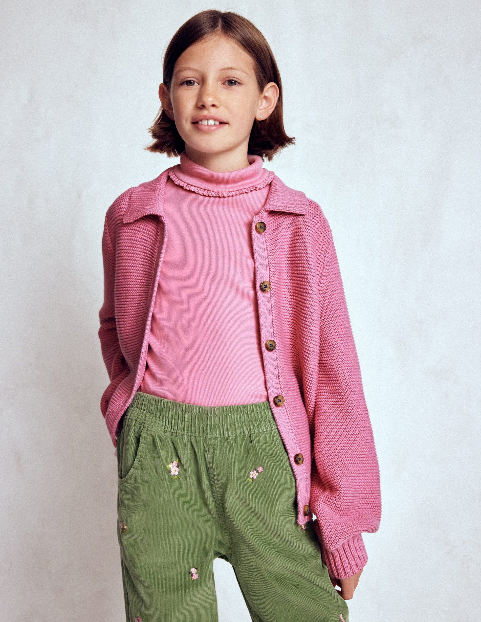 Ribbed Roll Neck Top-Pink Haze-1