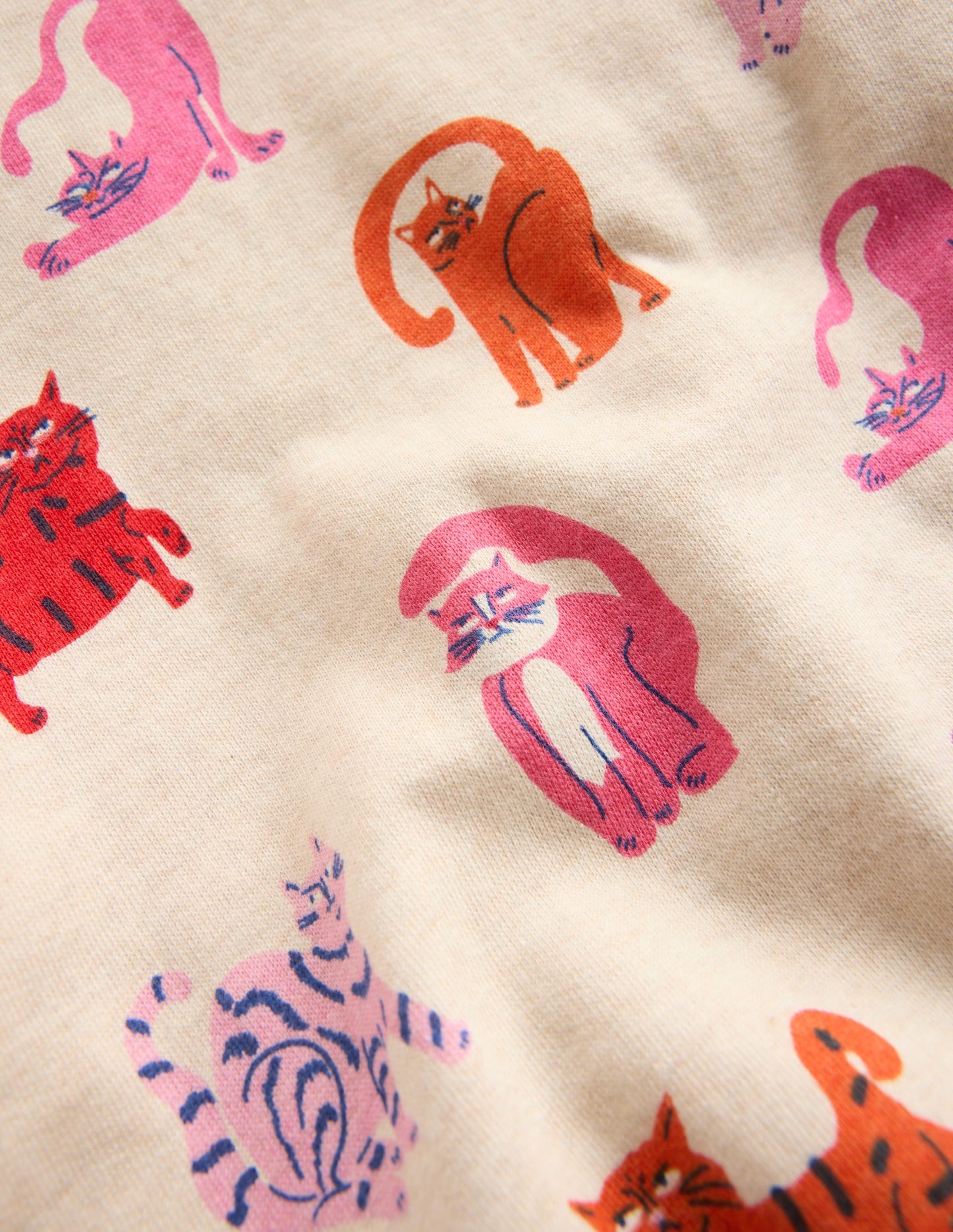 Sweat imprimé-Chats avoine chiné