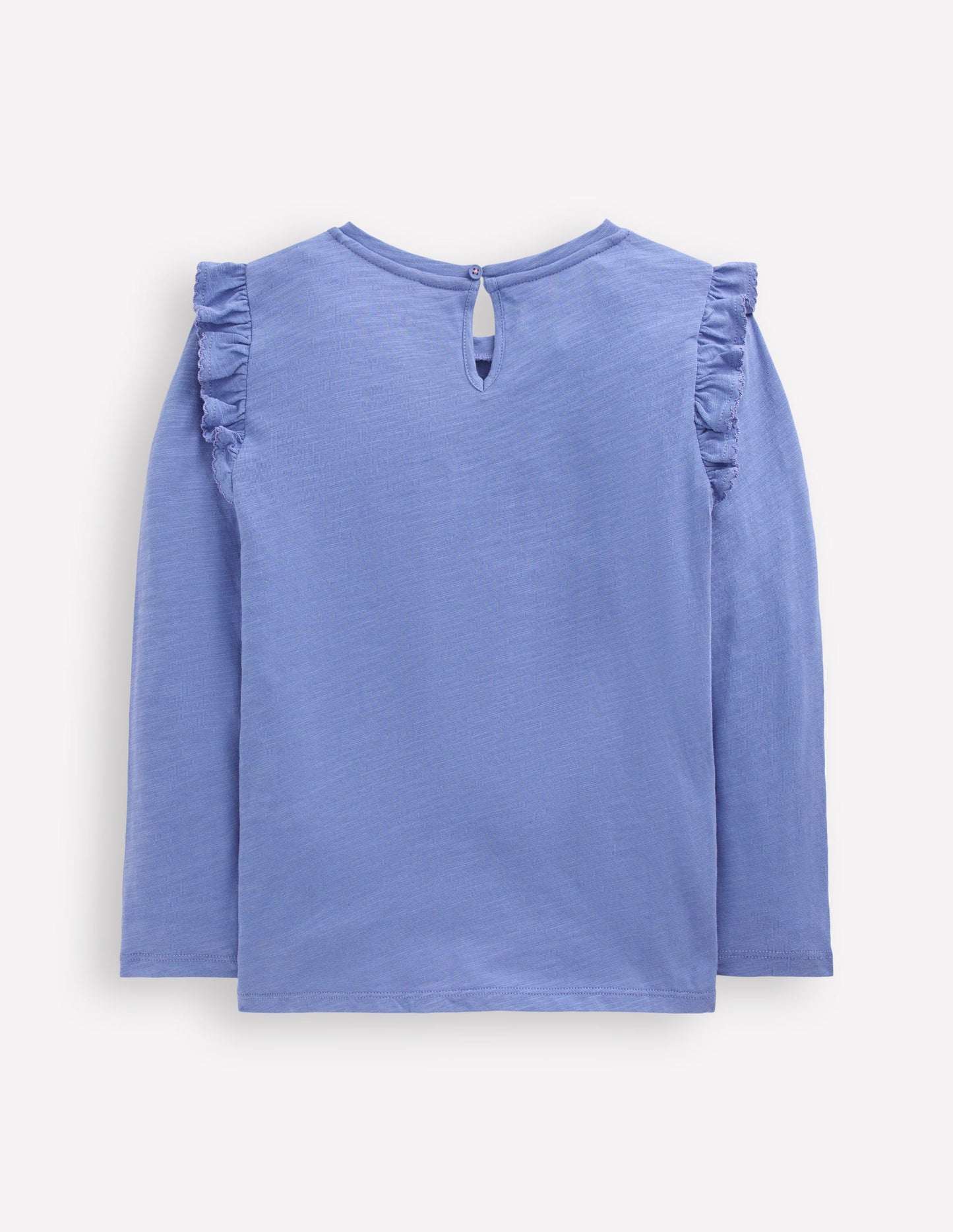 Top flammé à manches volantées-Bleu Tendre