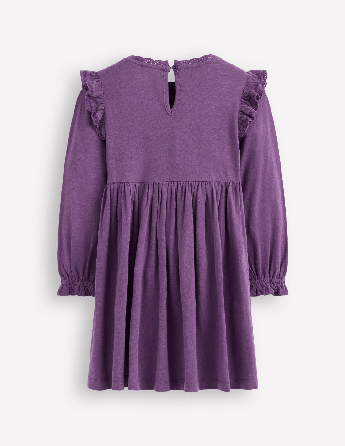 Jerseykleid mit Spitzenbesatz-Mystisches Lila