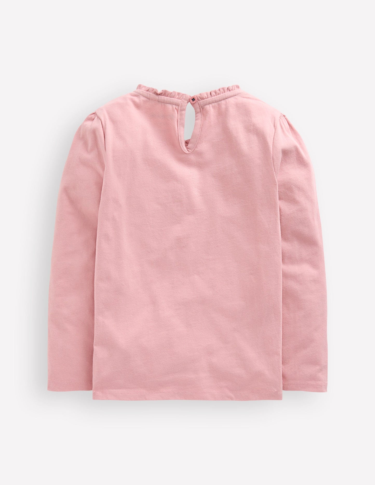 Oberteil mit Rüschenausschnitt und Applikationen-Vintage-Pink, Einhorn